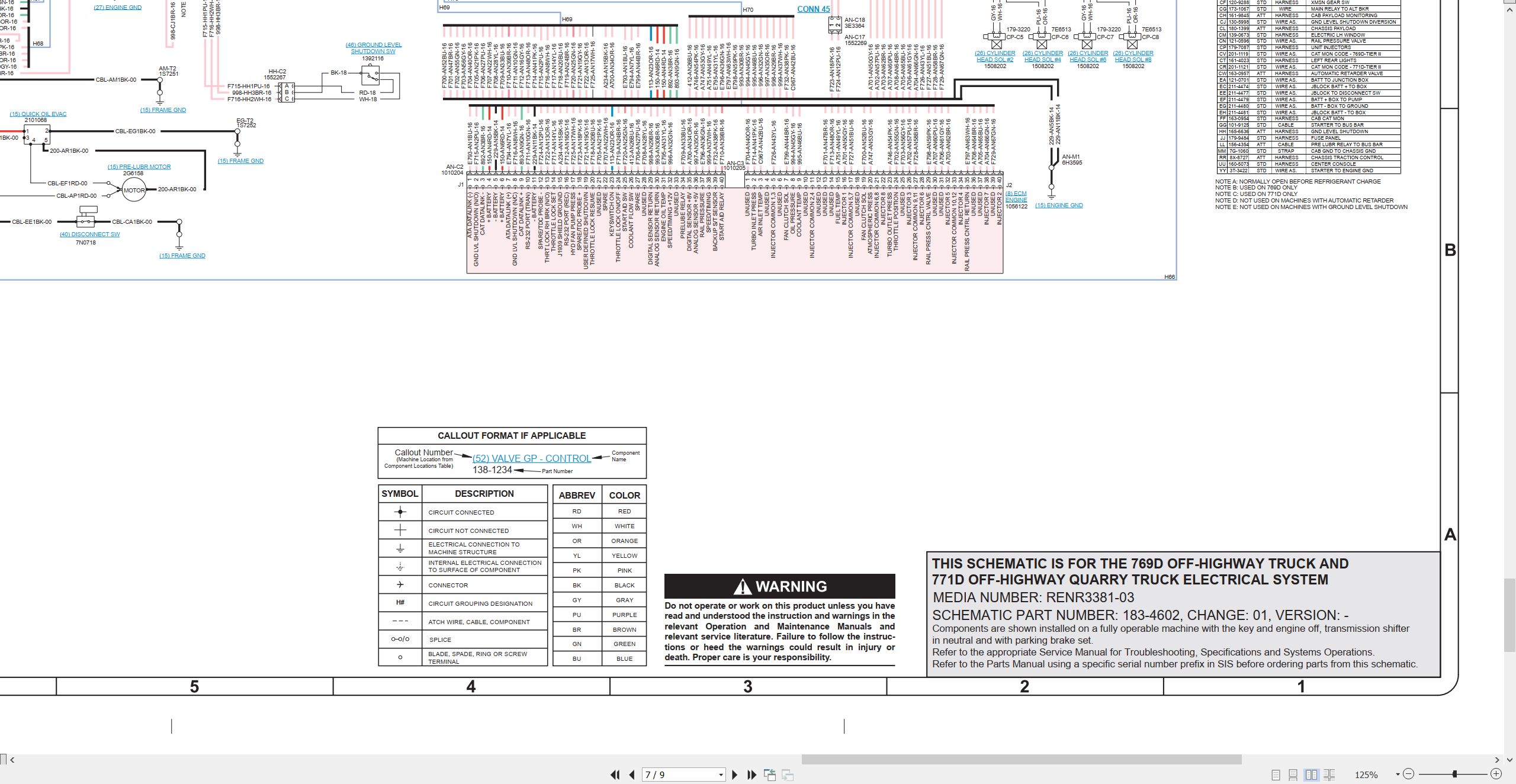 CAT Off Highway Truck 769D Electrical Hydraulic Schematic (2)