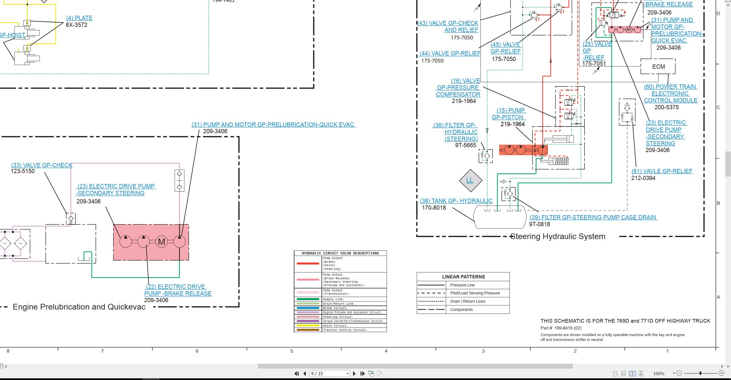 CAT Off Highway Truck 769D Electrical Hydraulic Schematic (3)