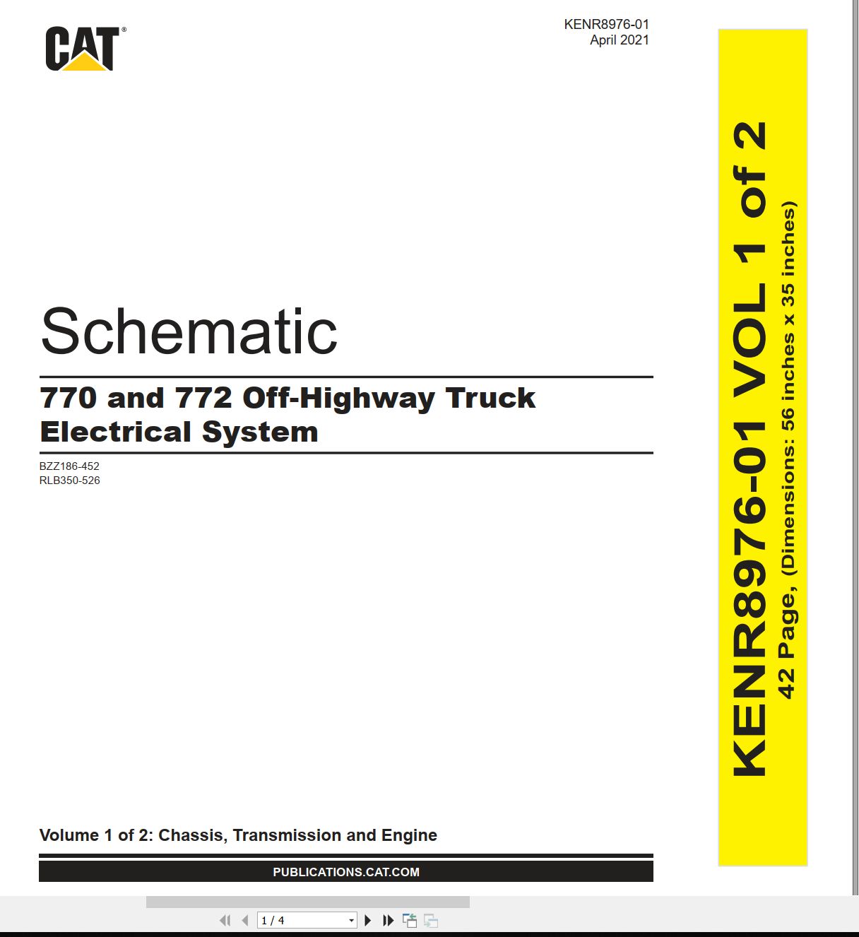 CAT Off Highway Truck 770 Electrical Hydraulic Schematic (1)