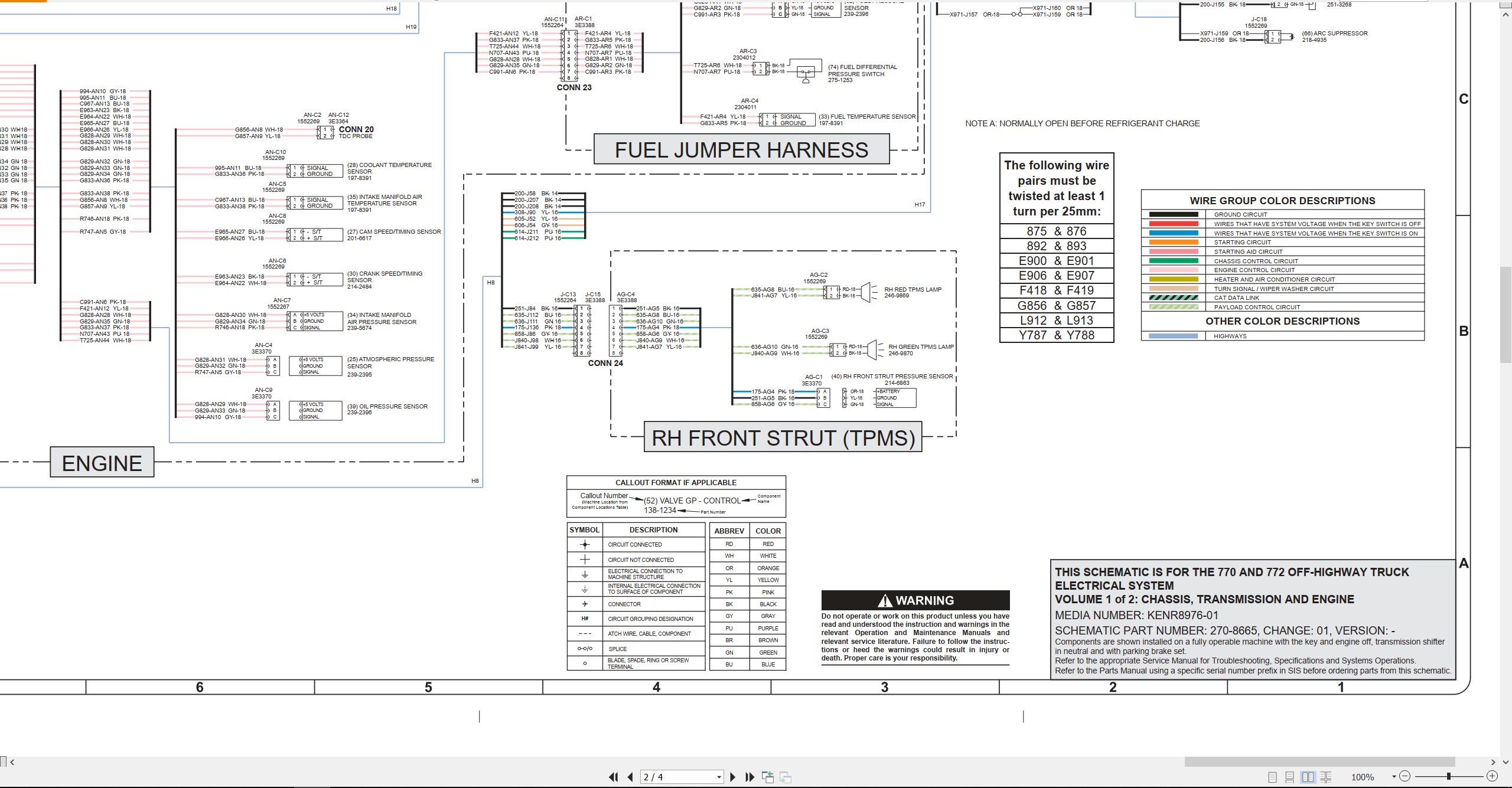 CAT Off Highway Truck 770 Electrical Hydraulic Schematic (2)