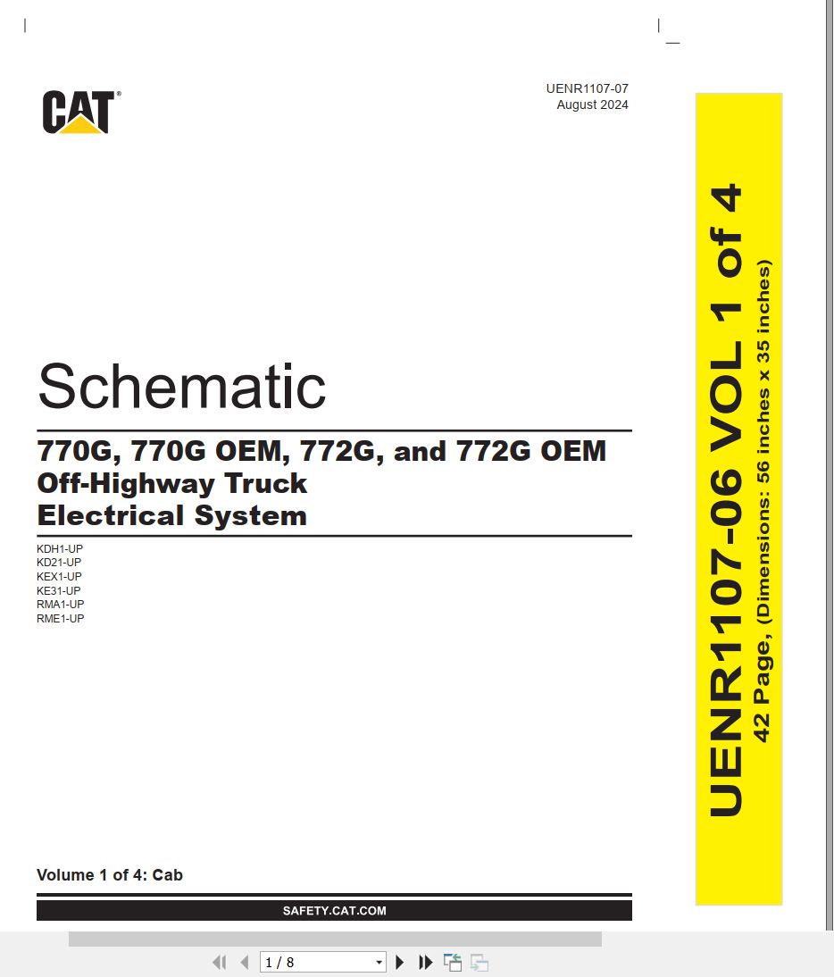 CAT Off Highway Truck 770G to 772G OEM Electrical Schematic UENR1107 07 2024 (1)