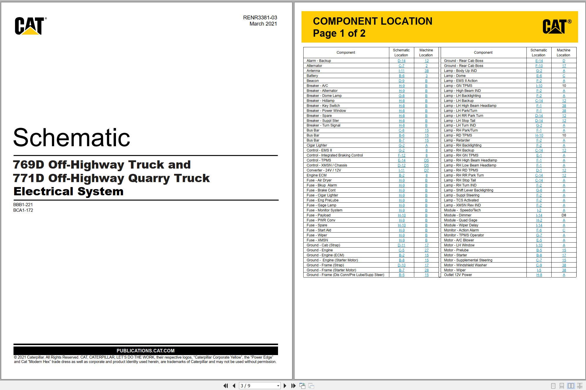 CAT Off Highway Truck 771D Electrical Hydraulic Schematic (1)