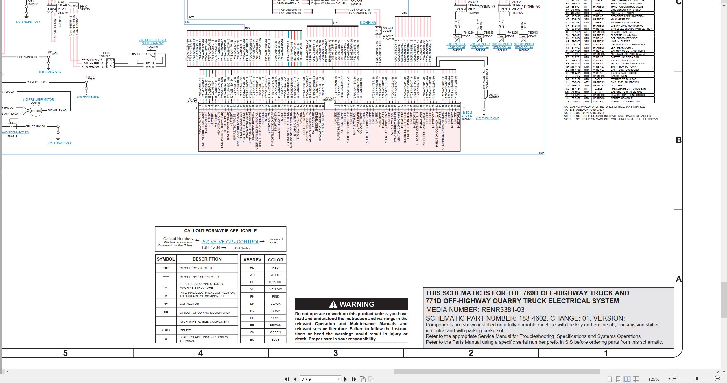 CAT Off Highway Truck 771D Electrical Hydraulic Schematic (2)