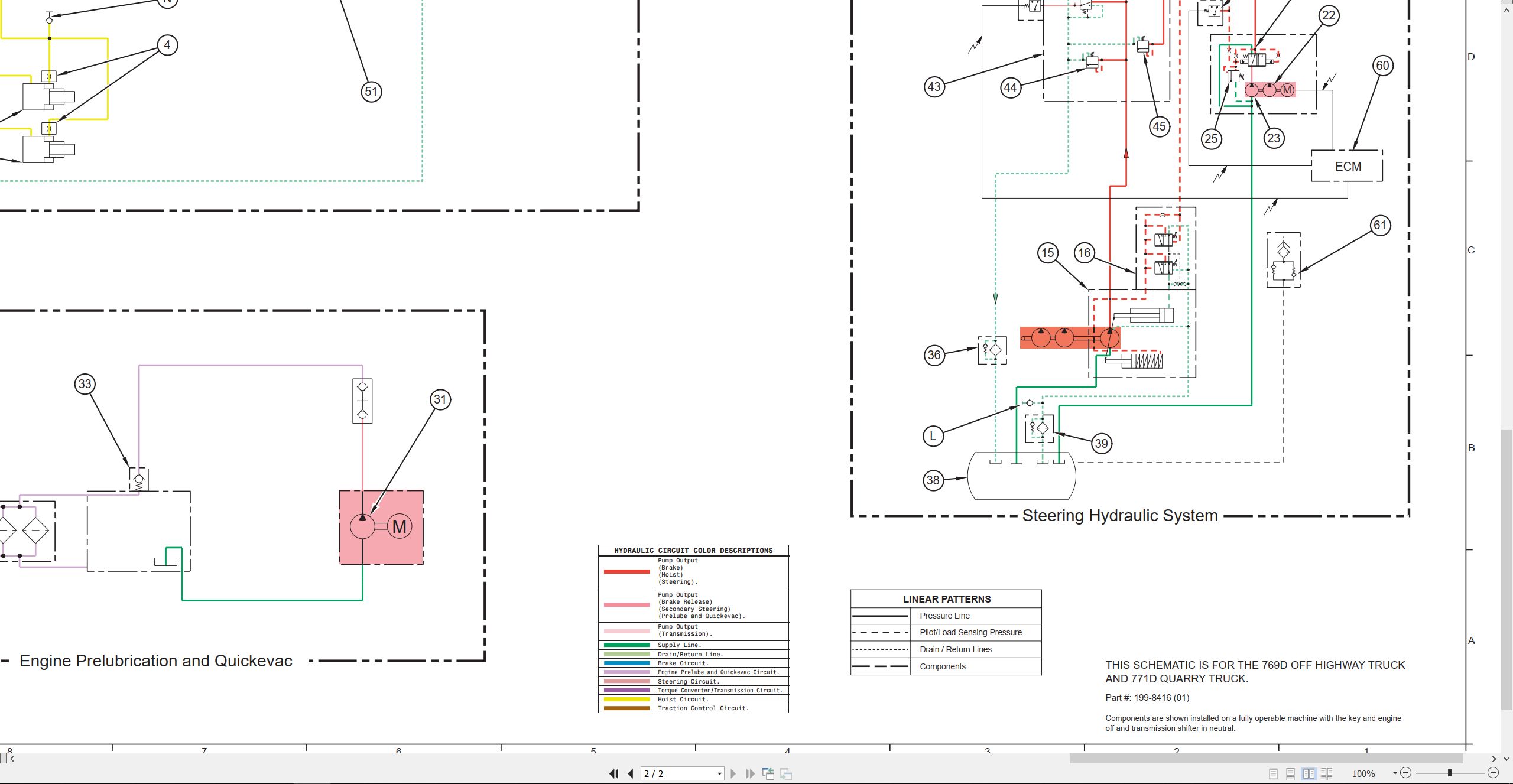 CAT Off Highway Truck 771D Electrical Hydraulic Schematic (3)