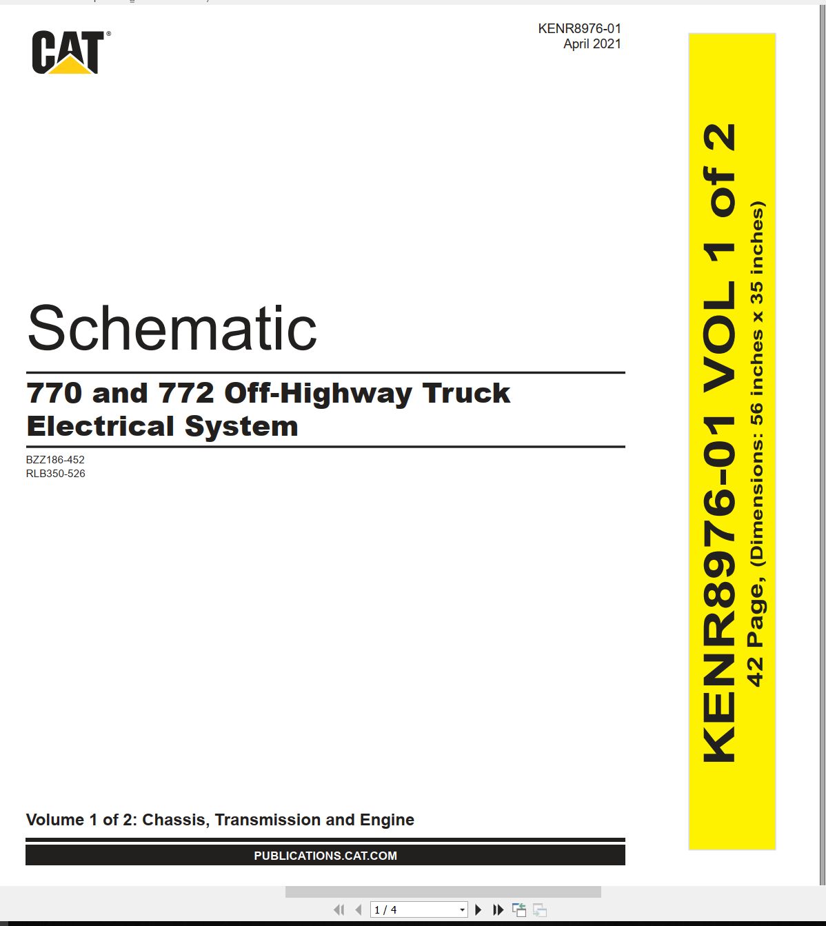 CAT Off Highway Truck 772 Electrical Hydraulic Schematic (1)