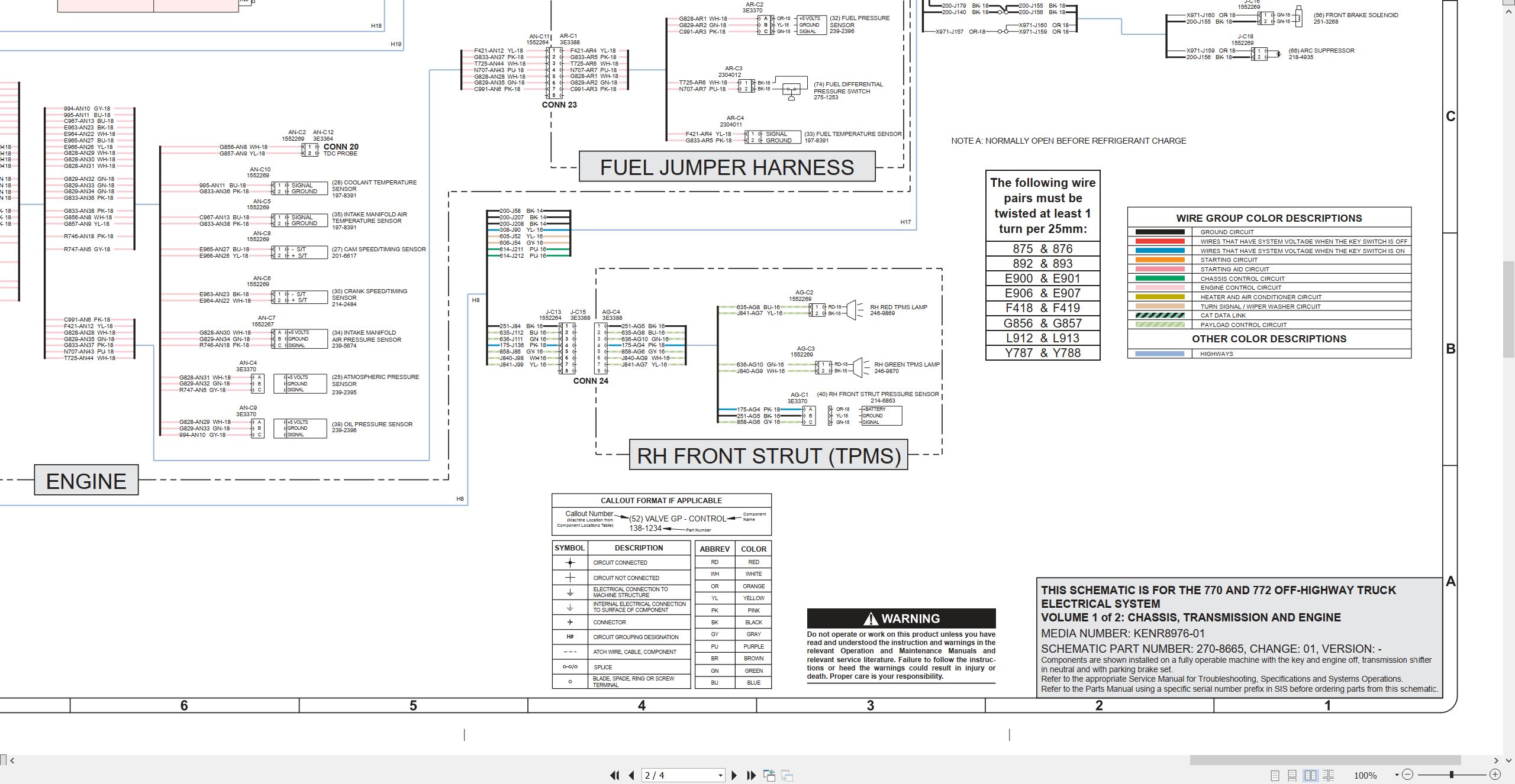 CAT Off Highway Truck 772 Electrical Hydraulic Schematic (2)