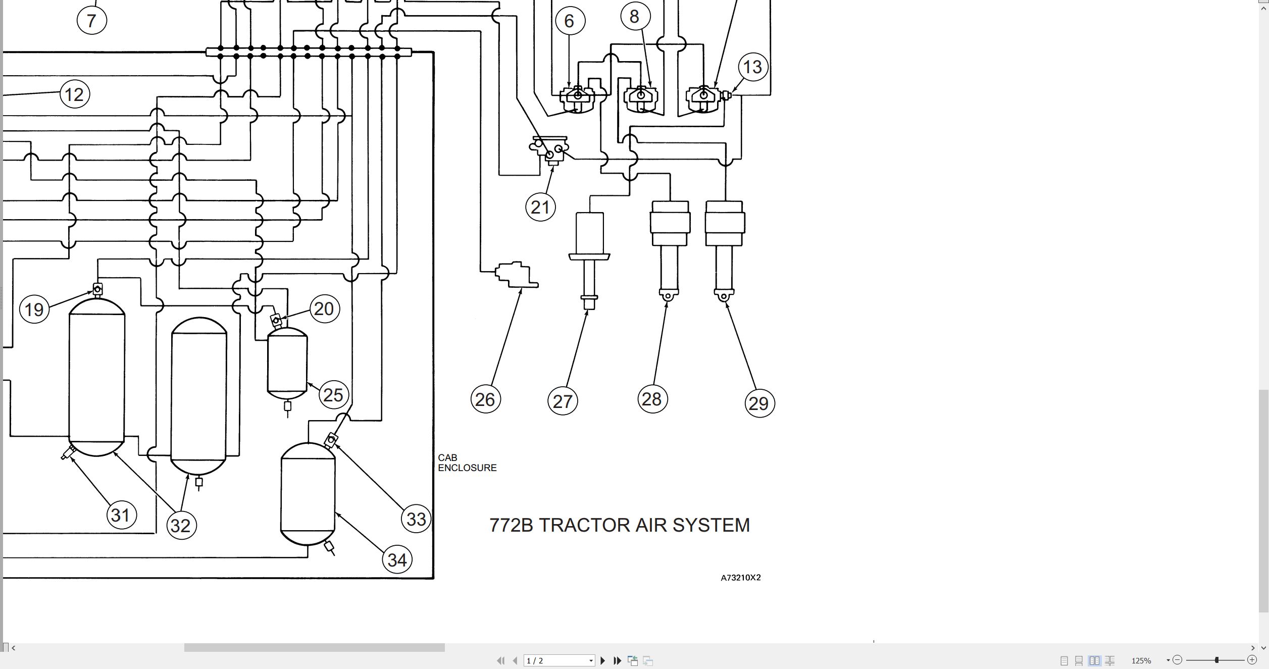 CAT Off Highway Truck 772B Electrical Air Hydraulic Schematic (4)
