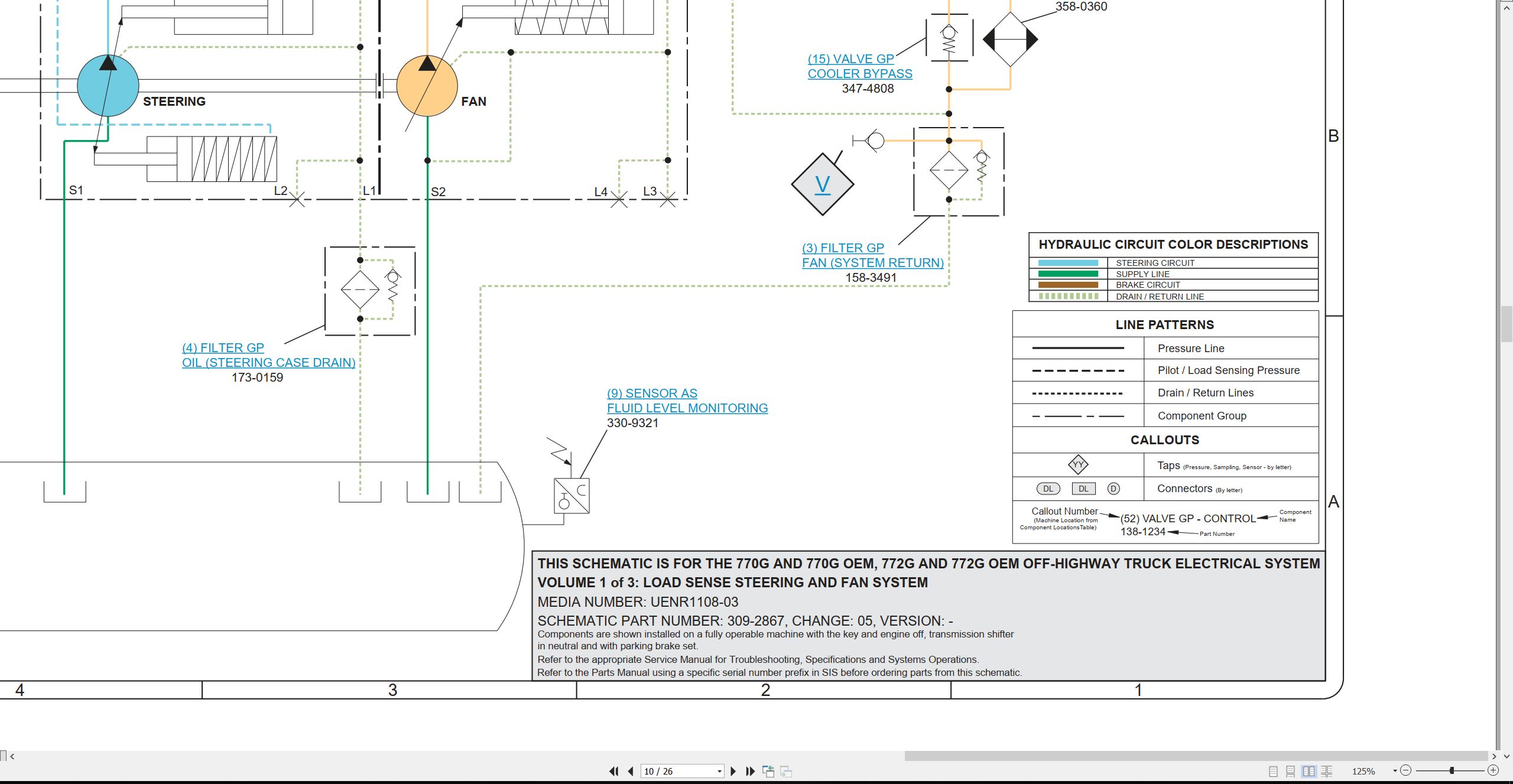 CAT Off Highway Truck 772G Electrical Hydraulic Schematic (3)