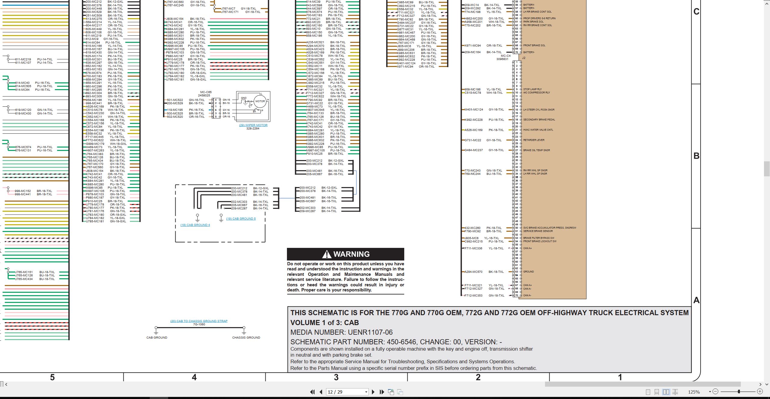 CAT Off Highway Truck 772G OEM Electrical Schematic (2)