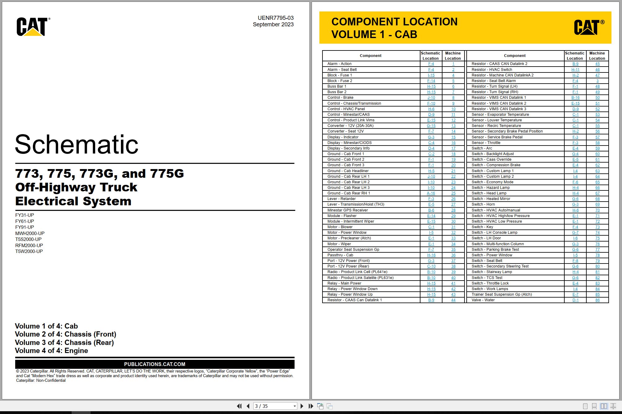 CAT Off Highway Truck 773 Electrical Hydraulic Schematic (1)