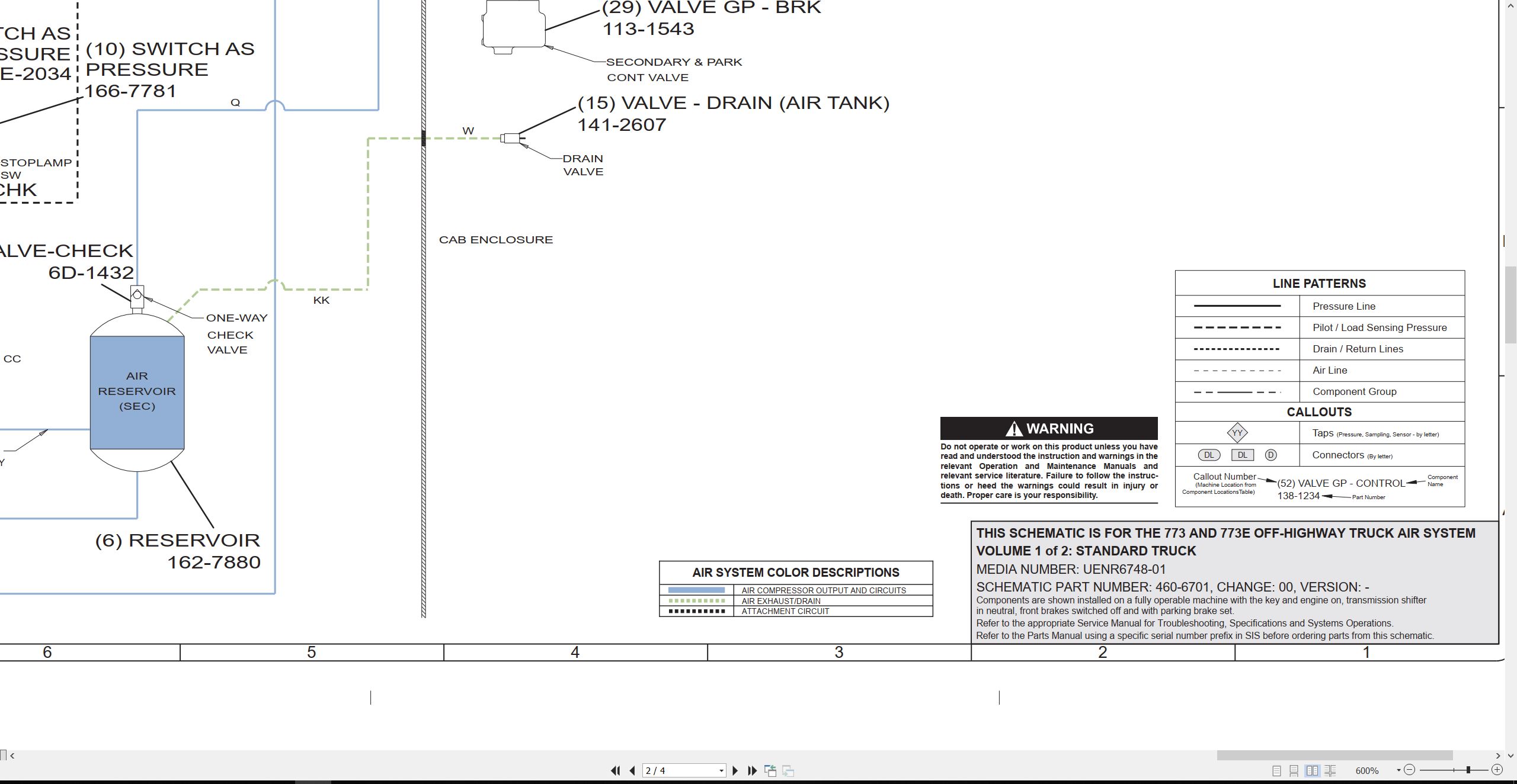 CAT Off Highway Truck 773 Electrical Hydraulic Schematic (4)