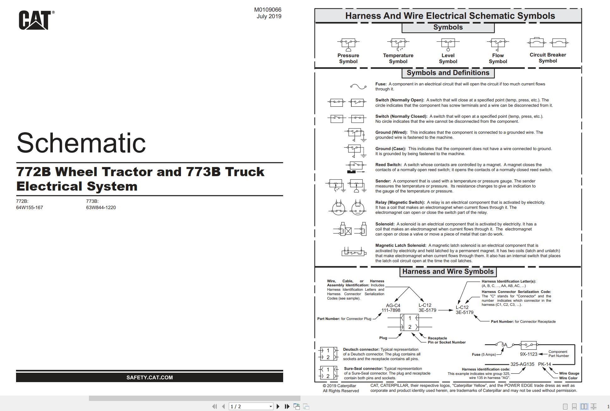 CAT Off Highway Truck 773B Electrical Air Hydraulic Schematic (1)