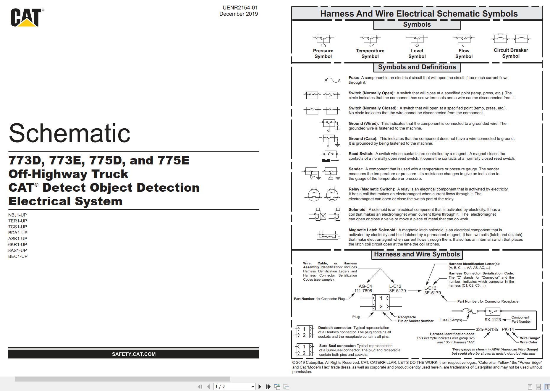 CAT Off Highway Truck 773D Electrical Hydraulic Schematic (1)