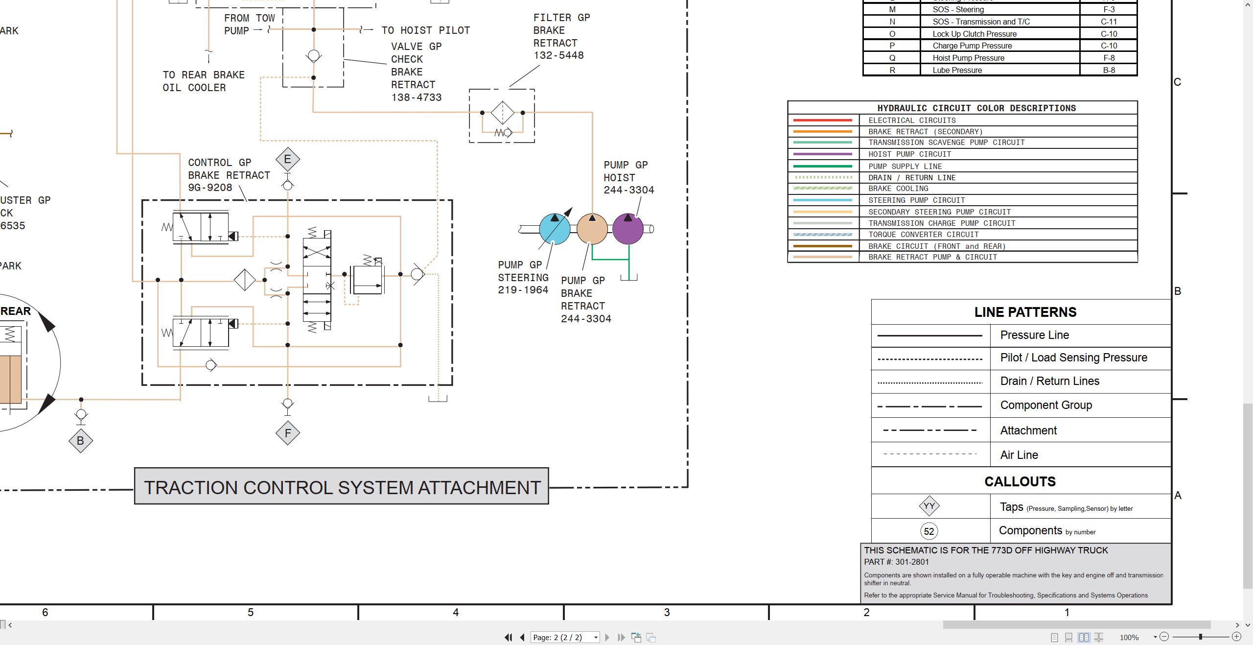 CAT Off Highway Truck 773D Electrical Hydraulic Schematic (3)