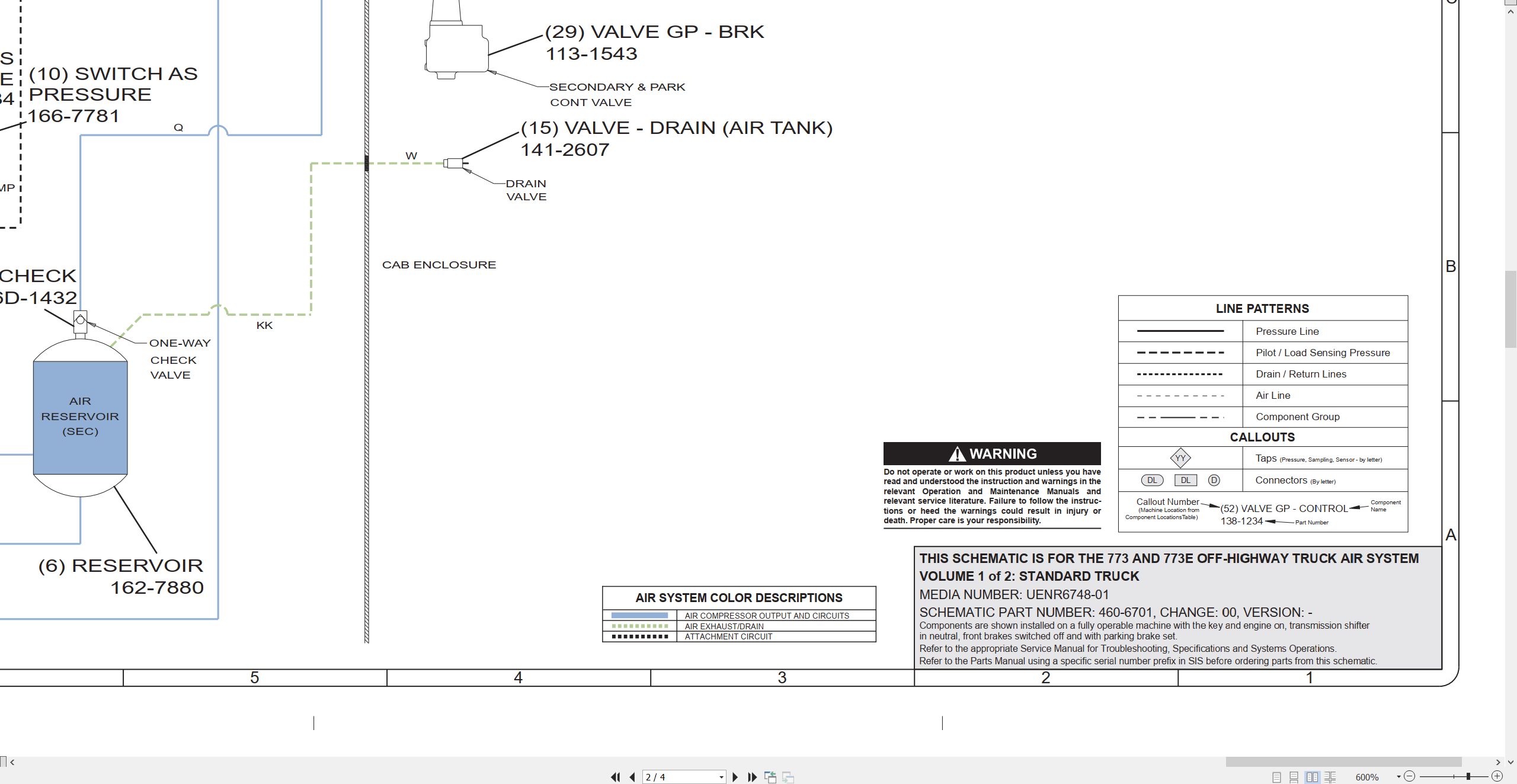 CAT Off Highway Truck 773E Electrical Hydraulic Schematic (4)