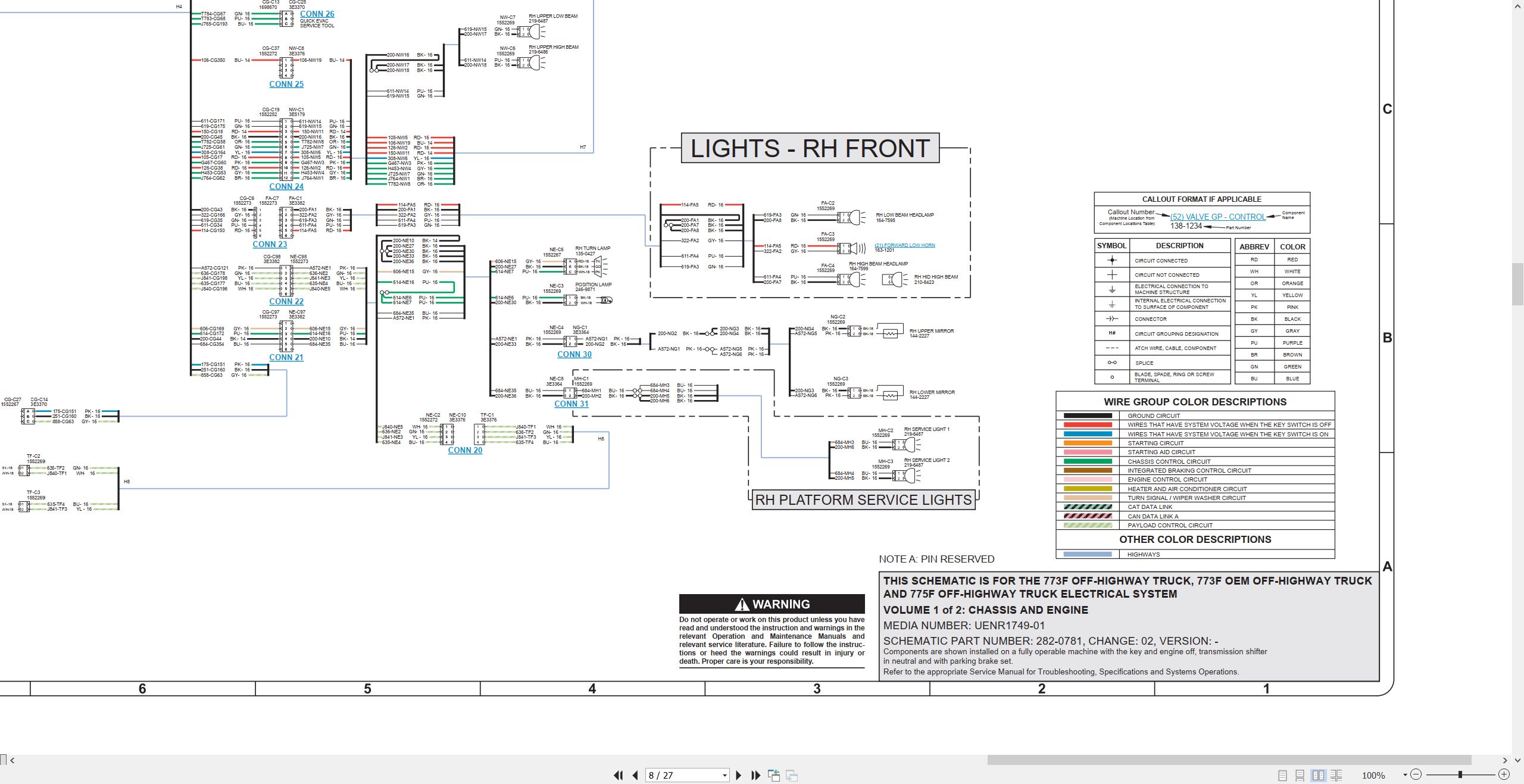CAT Off Highway Truck 773F OEM Electrical Schematic (2)