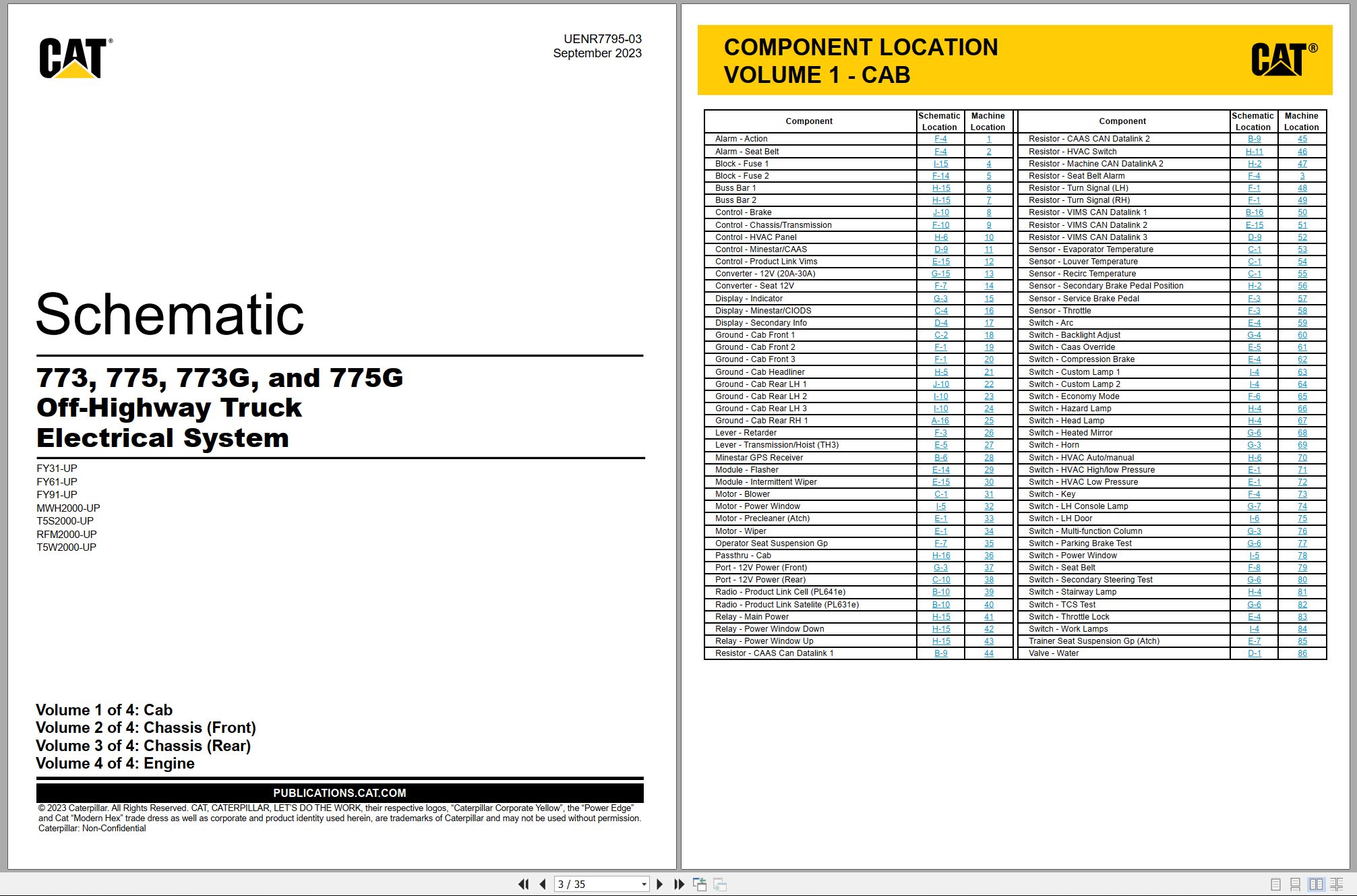 CAT Off Highway Truck 775 Electrical Hydraulic Schematic (1)