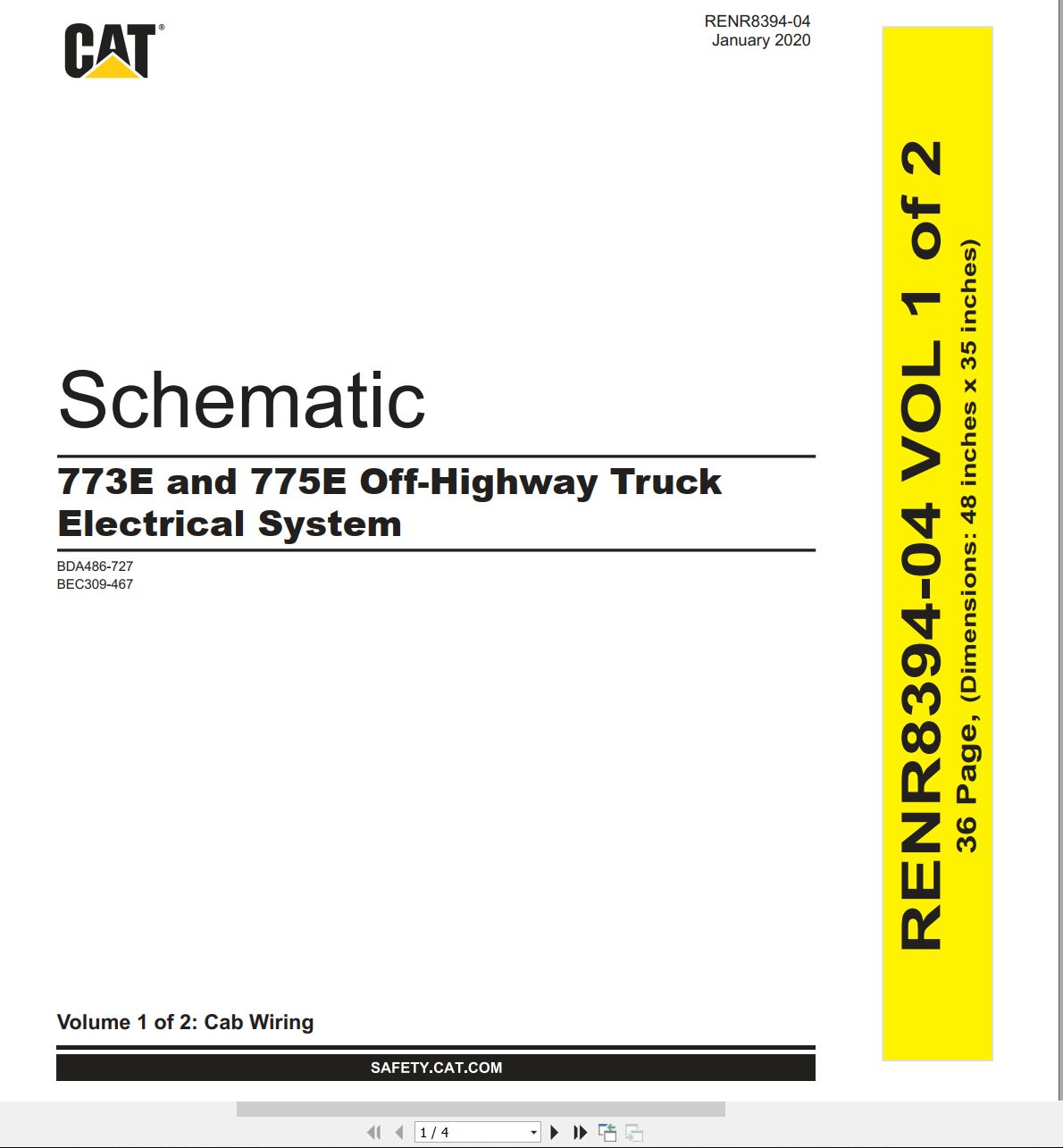 CAT Off Highway Truck 775E Electrical Hydraulic Schematic (1)