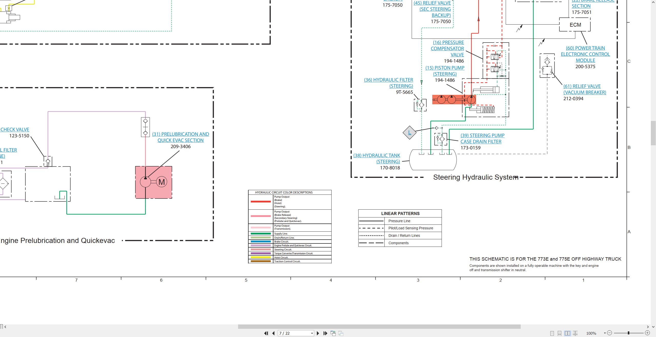 CAT Off Highway Truck 775E Electrical Hydraulic Schematic (3)