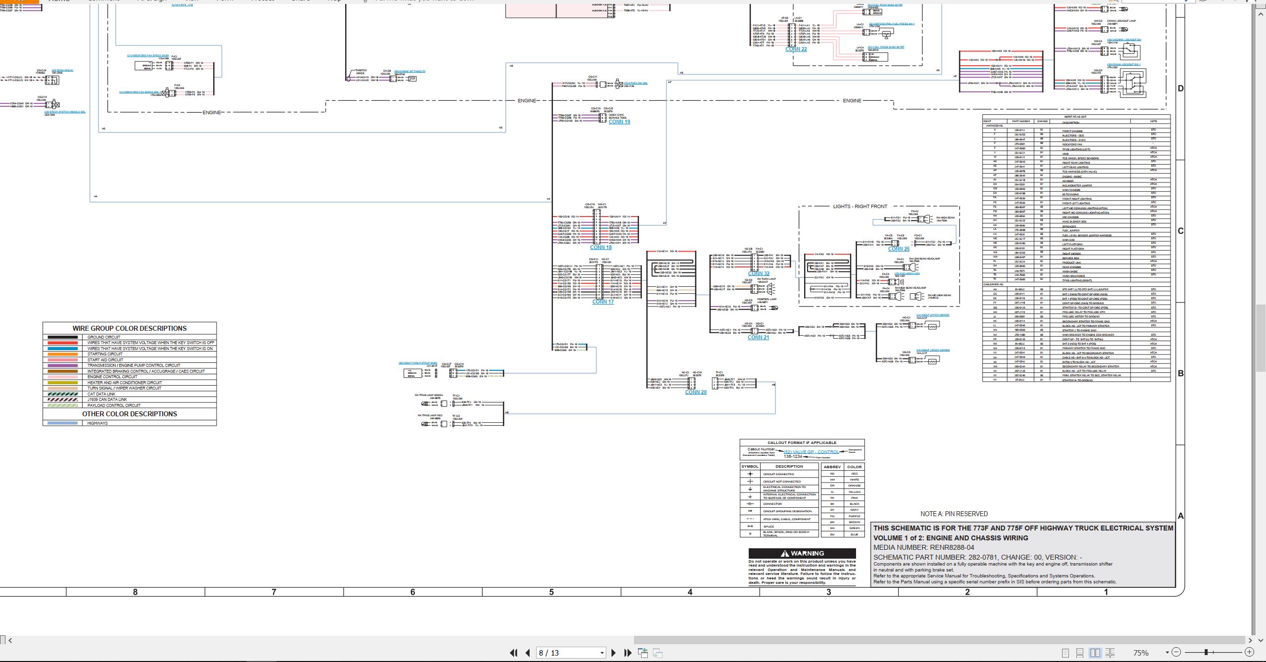 CAT Off Highway Truck 775F Electrical Schematic (2)