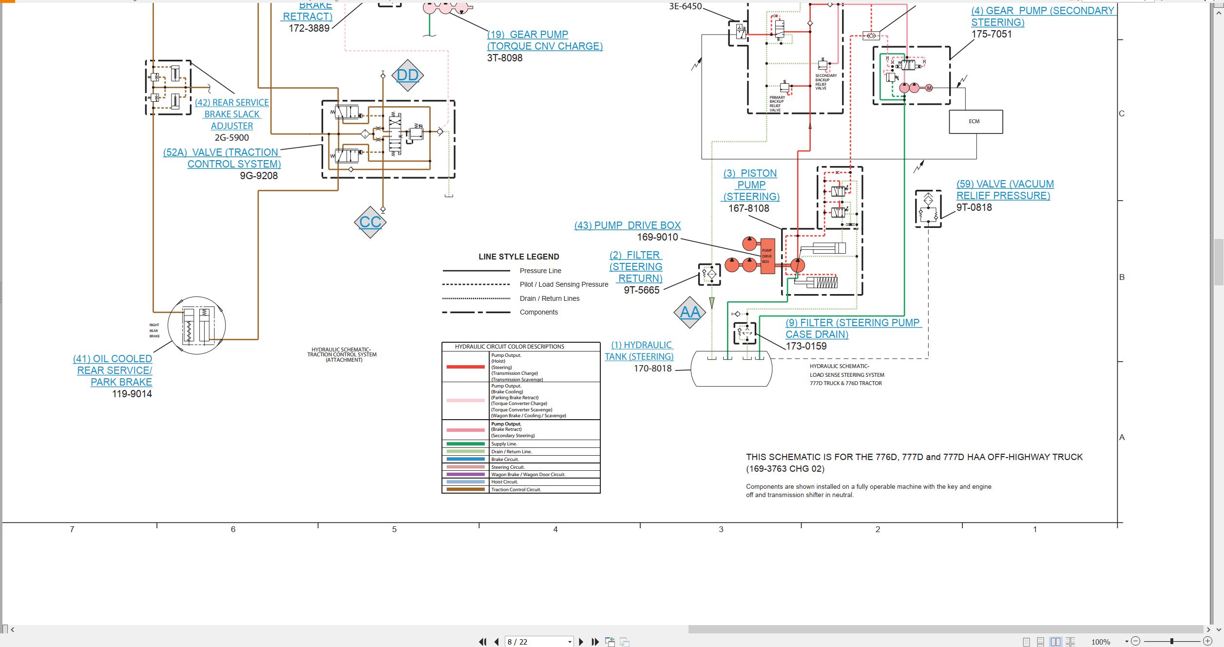 CAT Off Highway Truck 776D 777D 777D HAA Hydraulic Schematic RENR3329 01 2003 (2)