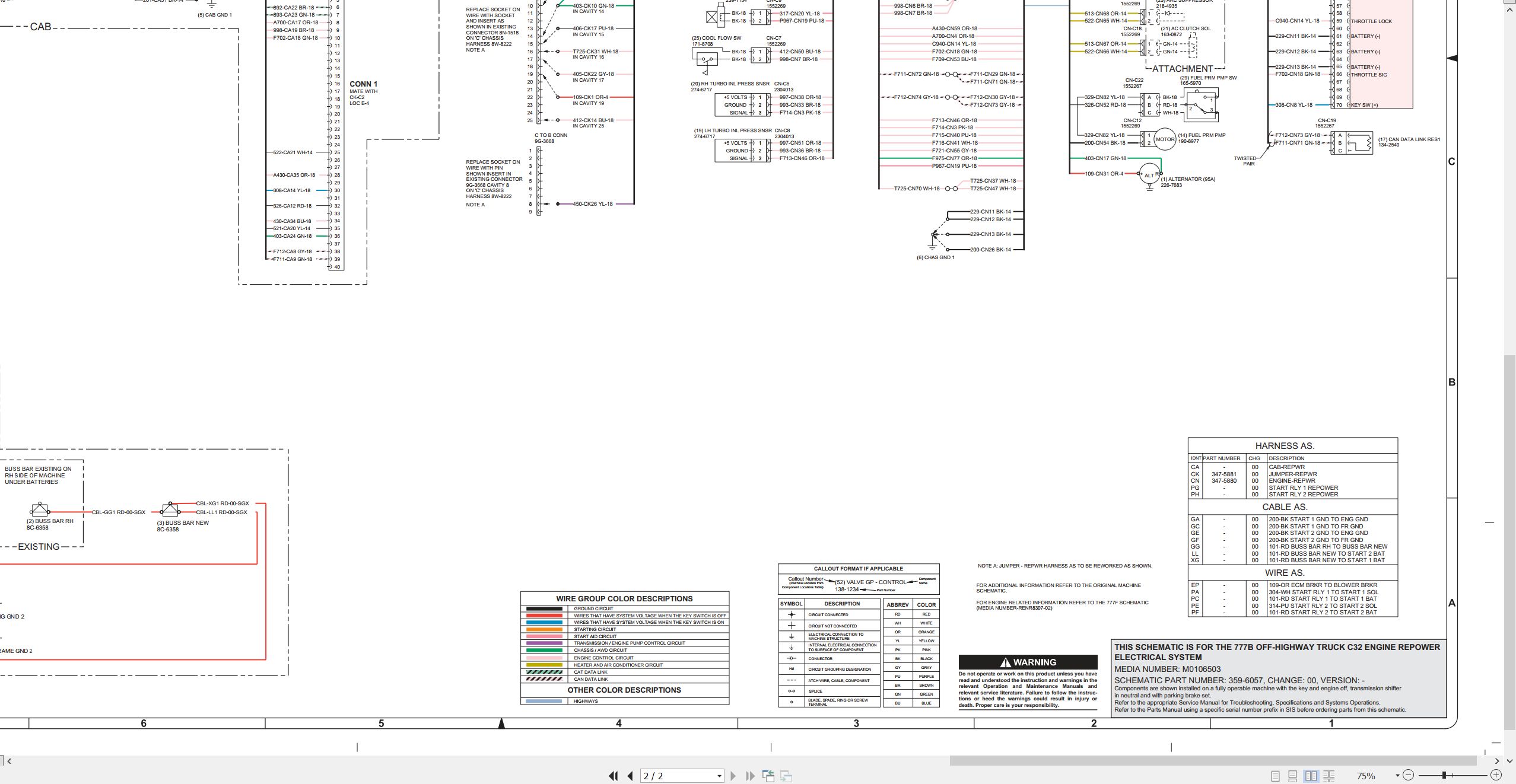 CAT Off Highway Truck 777B Electrical Schematic (2)