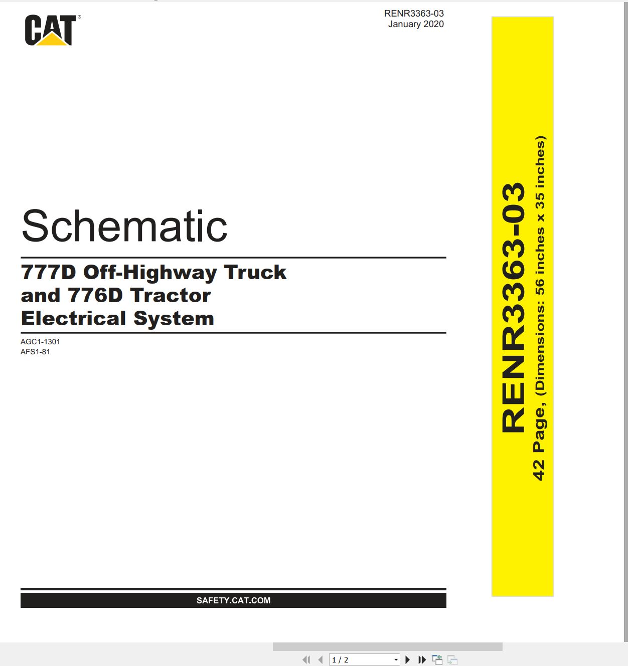CAT Off Highway Truck 777D Electrical Hydraulic Schematic (1)