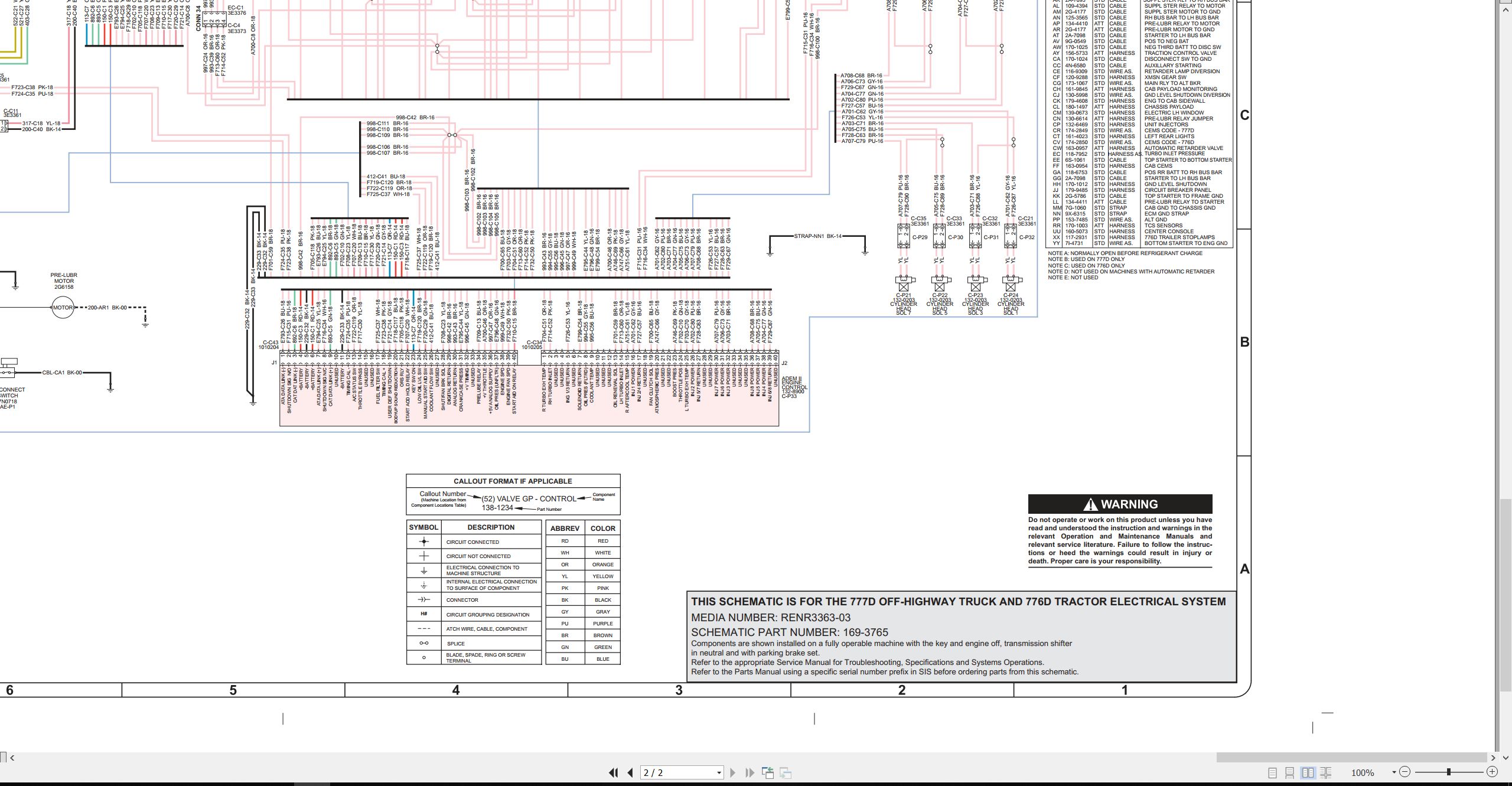 CAT Off Highway Truck 777D Electrical Hydraulic Schematic (2)