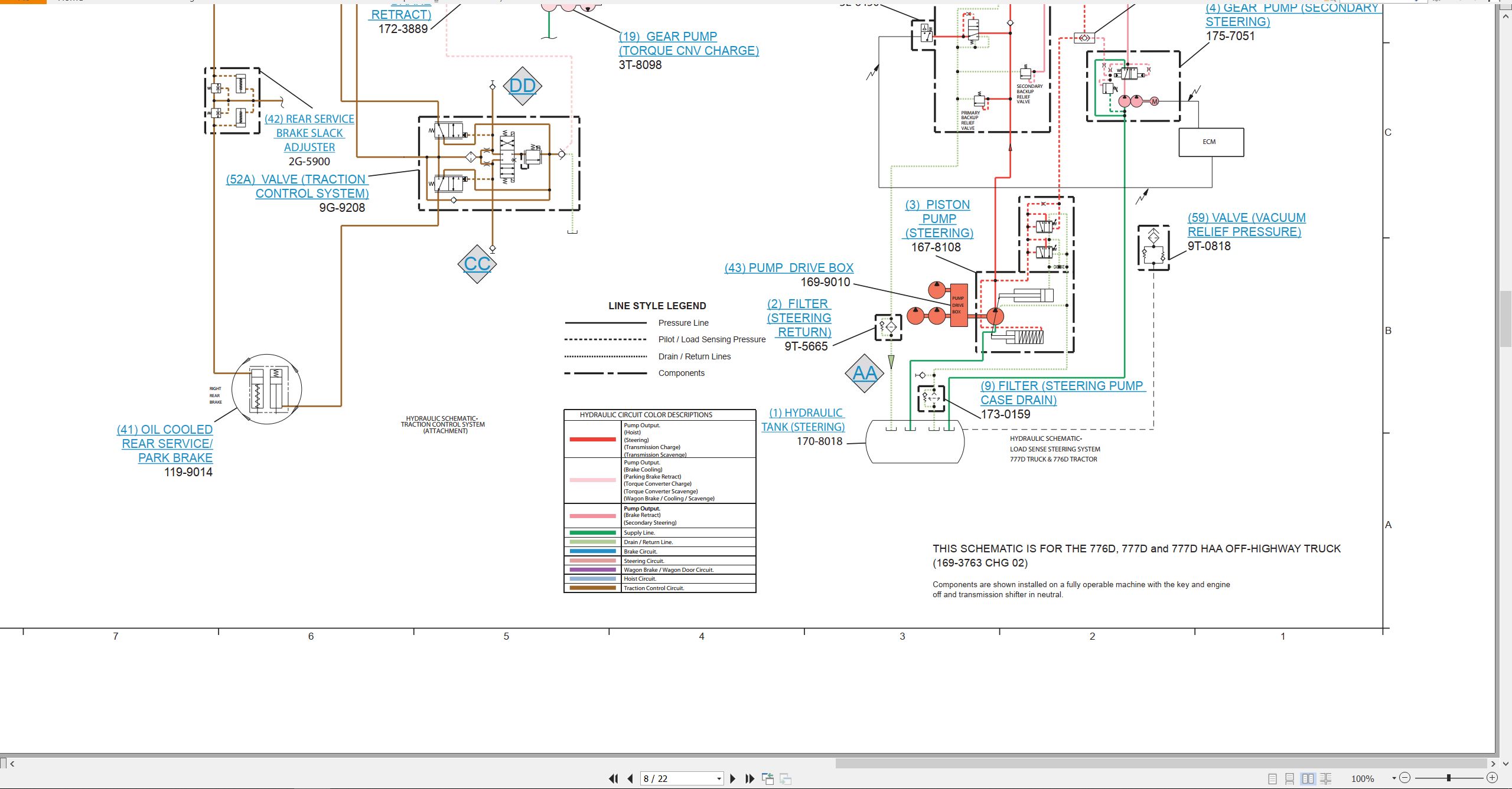 CAT Off Highway Truck 777D Electrical Hydraulic Schematic (3)