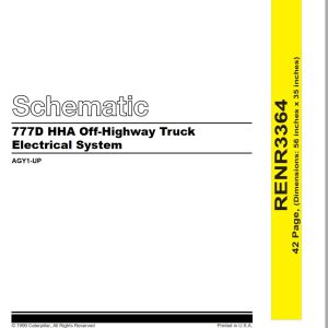 CAT Off Highway Truck 777D HHA Electrical Schematic RENR3364 00 1999 (1)