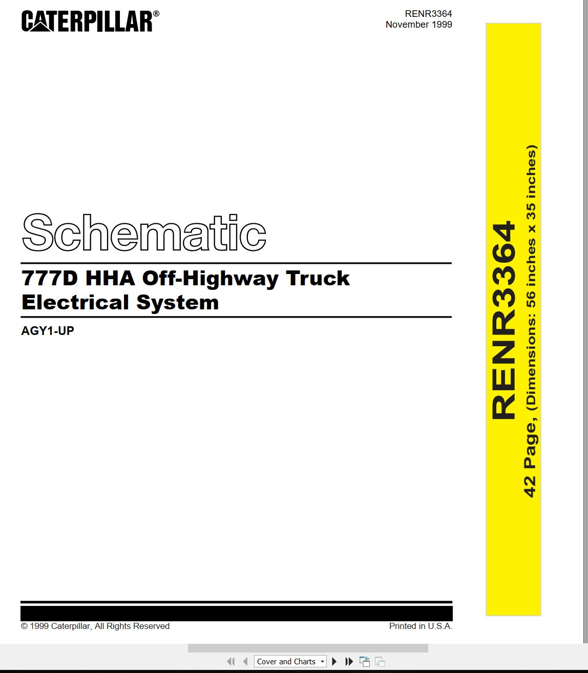 CAT Off Highway Truck 777D HHA Electrical Schematic RENR3364 00 1999 (1)