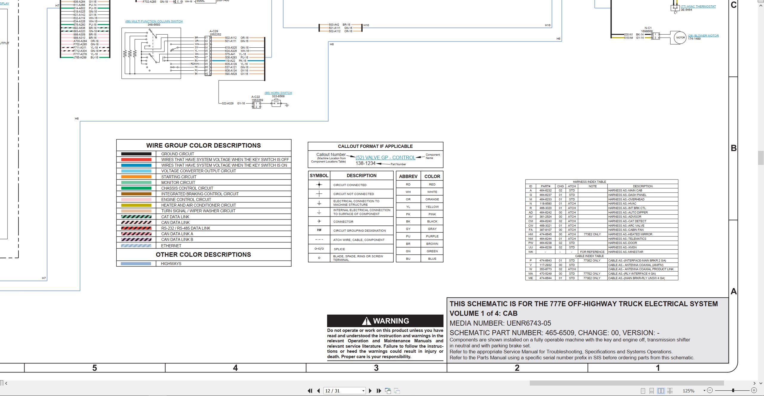 CAT Off Highway Truck 777E Electrical Hydraulic Schematic (2)