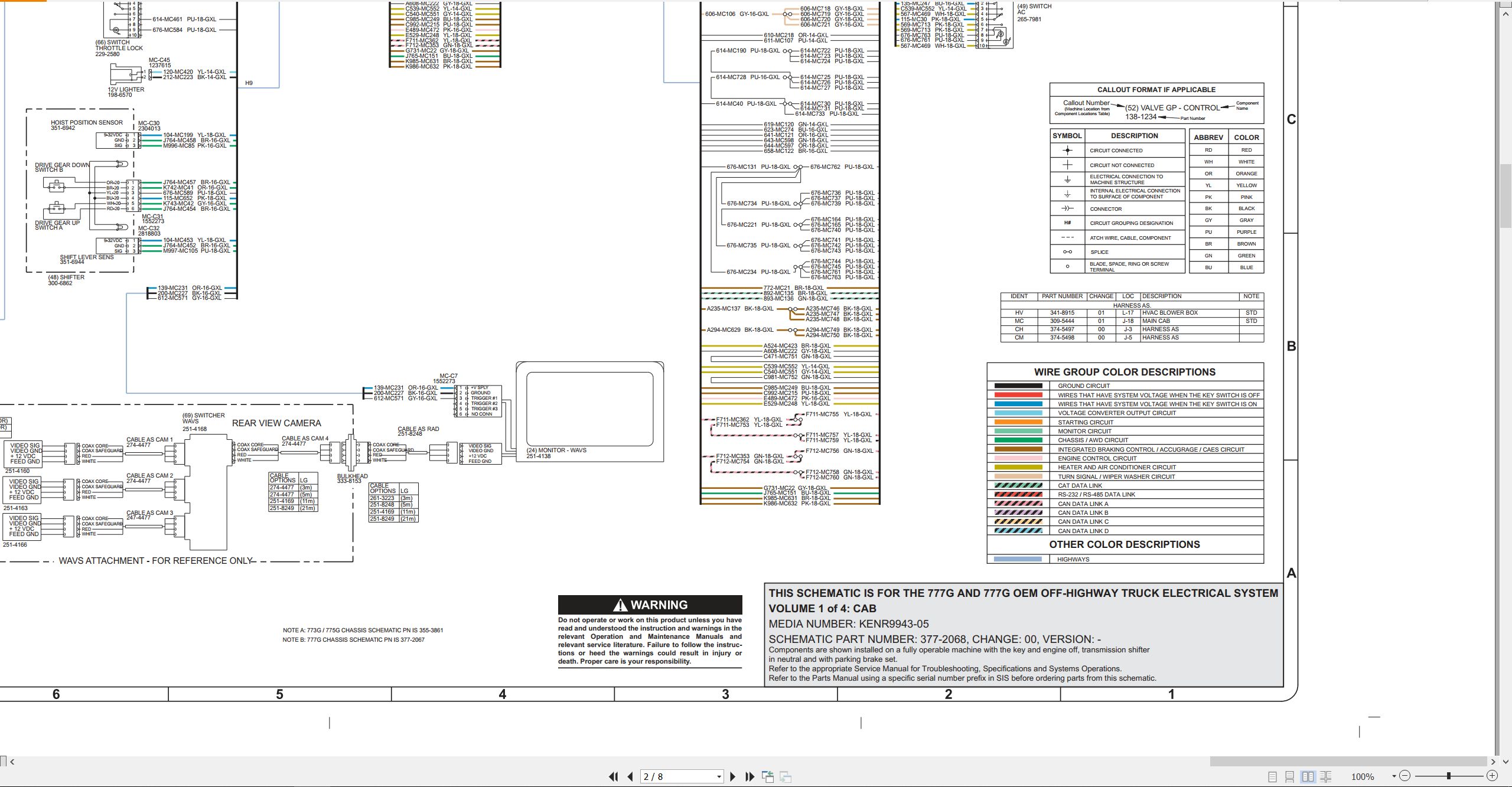CAT Off Highway Truck 777G Electrical Hydraulic Schematic (2)