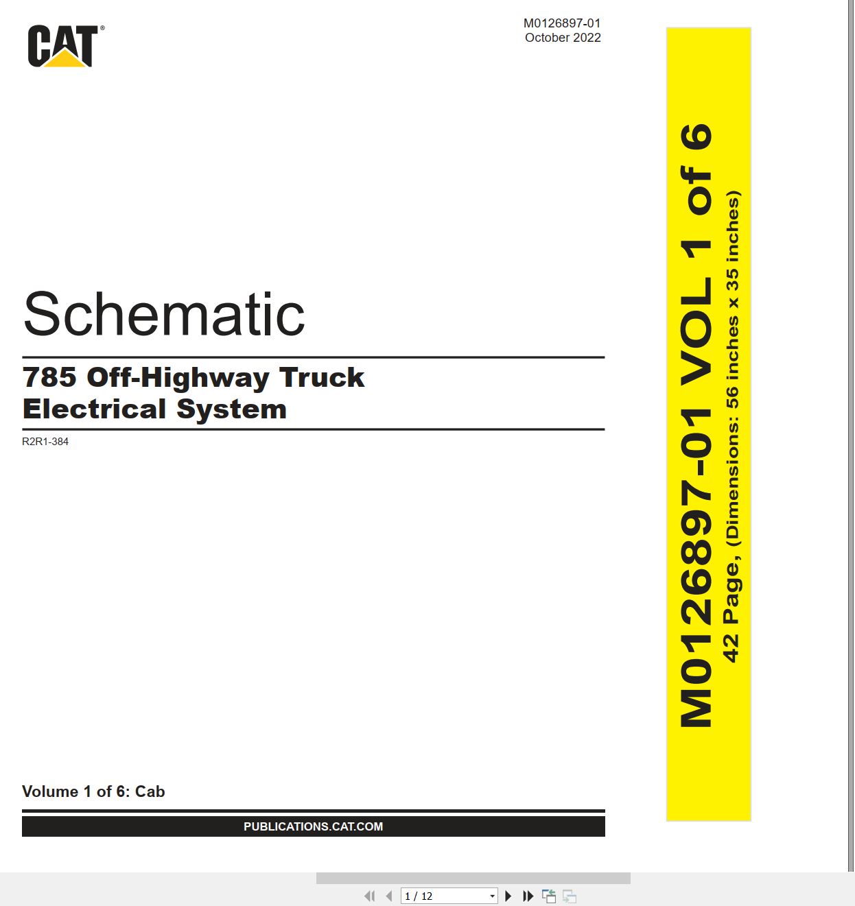 CAT Off Highway Truck 785 Electrical Hydraulic Schematic (1)