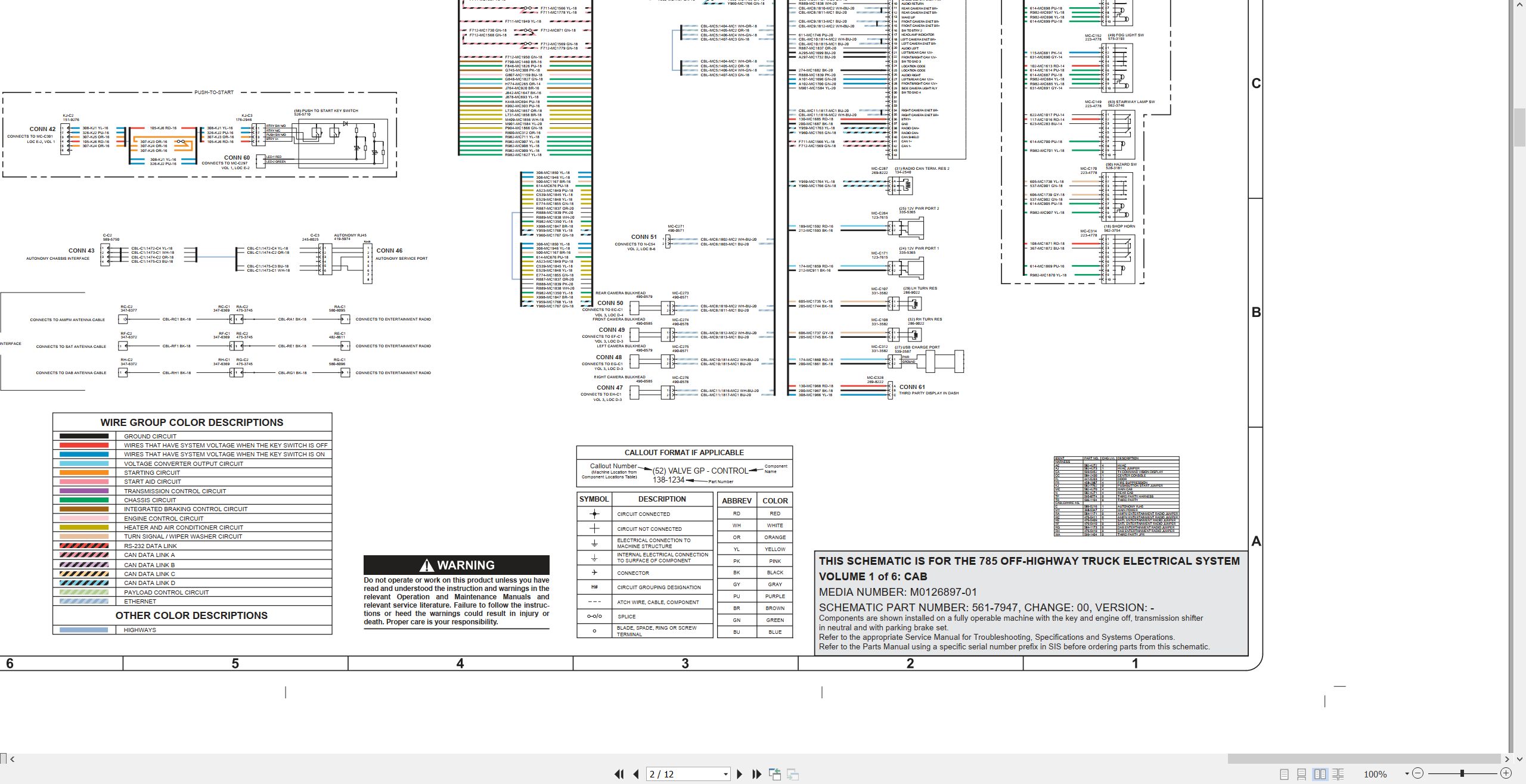 CAT Off Highway Truck 785 Electrical Hydraulic Schematic (2)