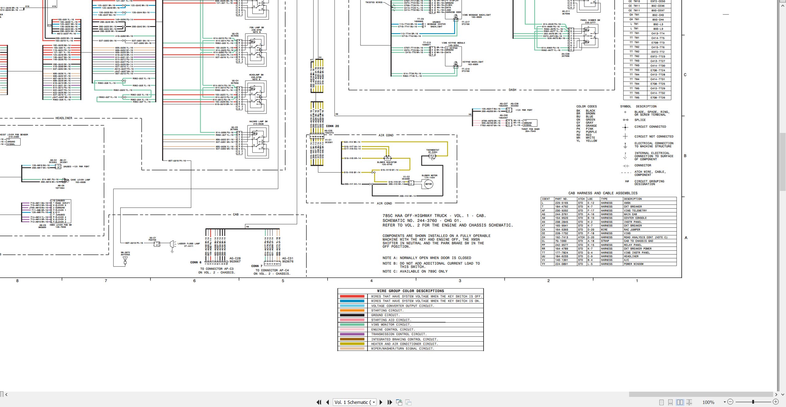 CAT Off Highway Truck 785C HAA Electrical Schematic RENR8126 00 2004 (2)