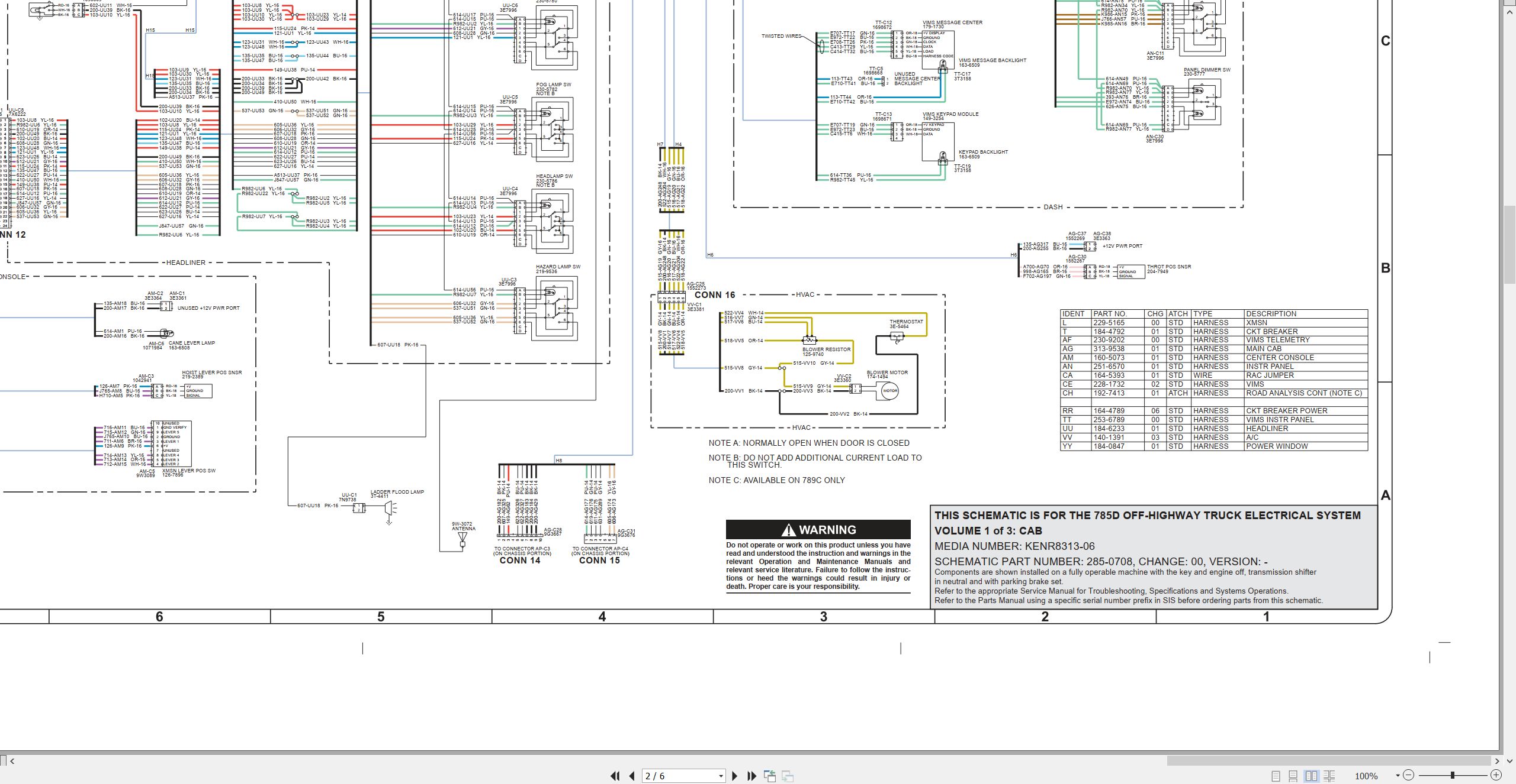 CAT Off Highway Truck 785D Electrical Hydraulic Schematic (2)