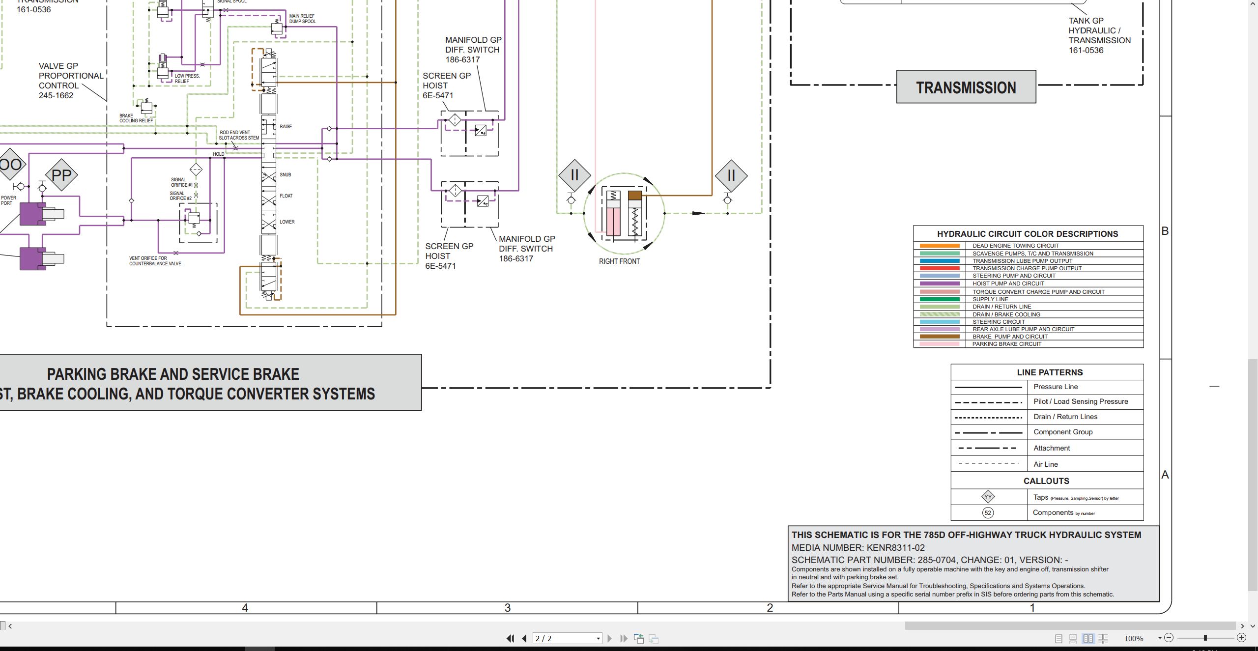 CAT Off Highway Truck 785D Electrical Hydraulic Schematic (3)