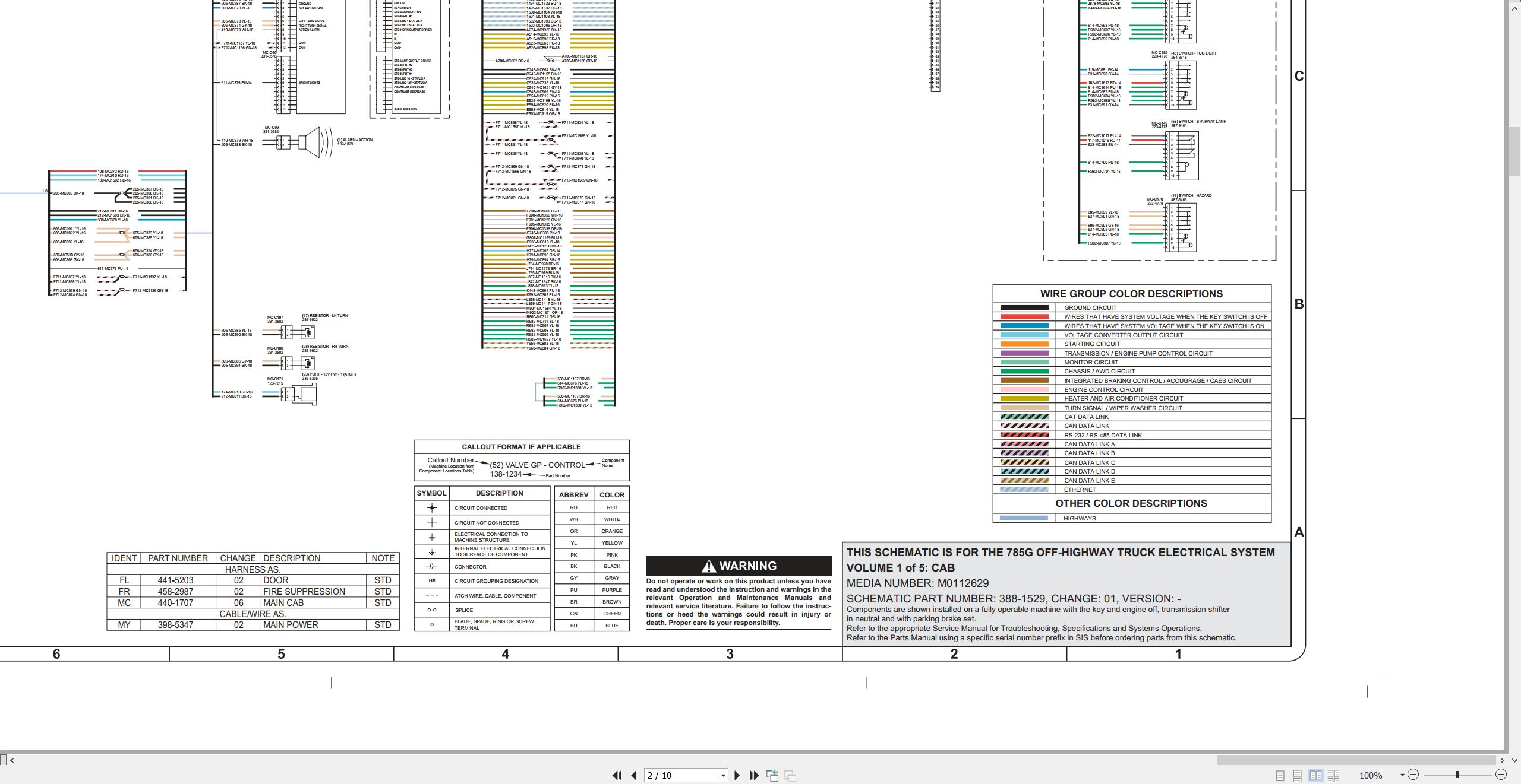 CAT Off Highway Truck 785G Electrical Hydraulic Schematic (2)