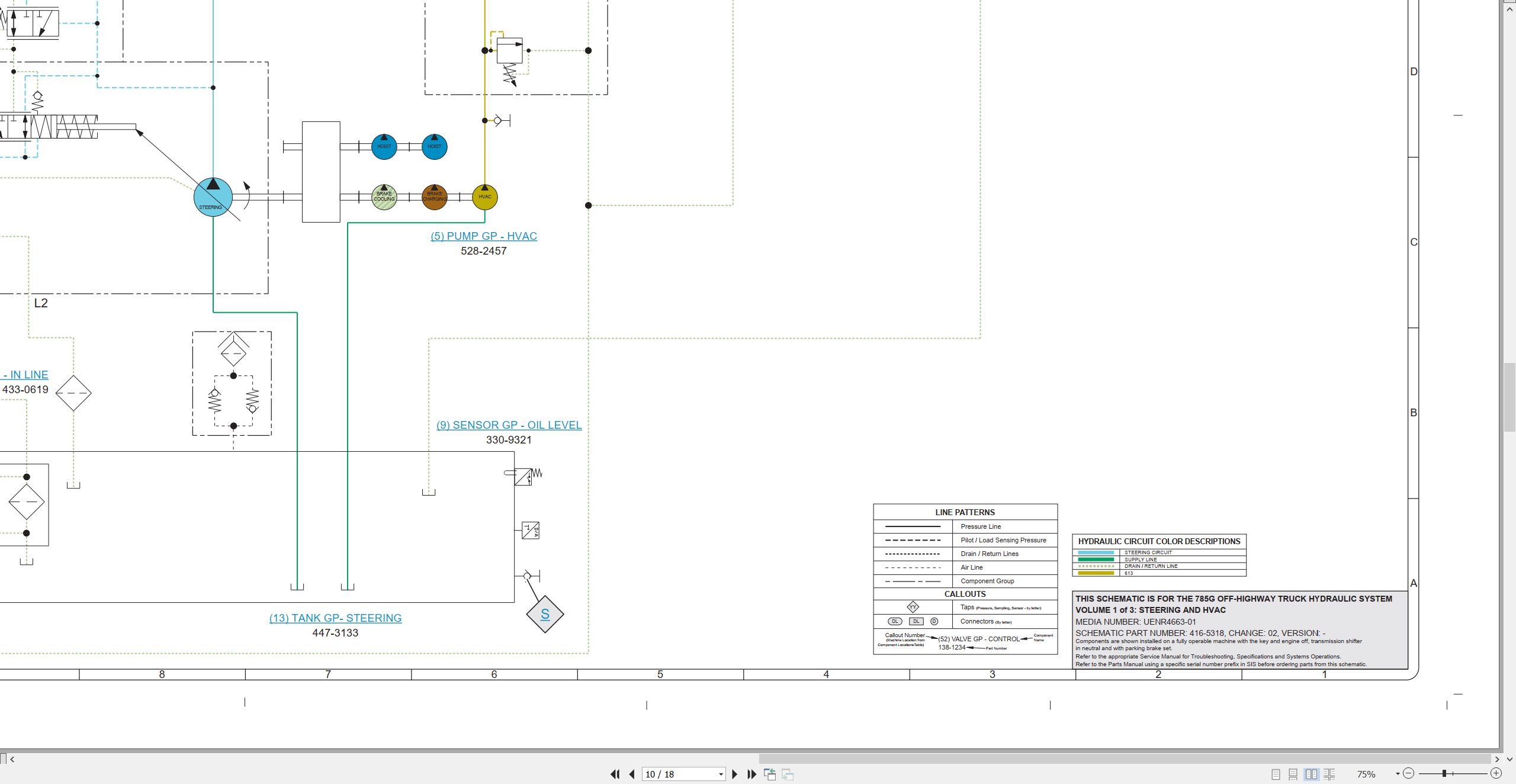 CAT Off Highway Truck 785G Electrical Hydraulic Schematic (3)