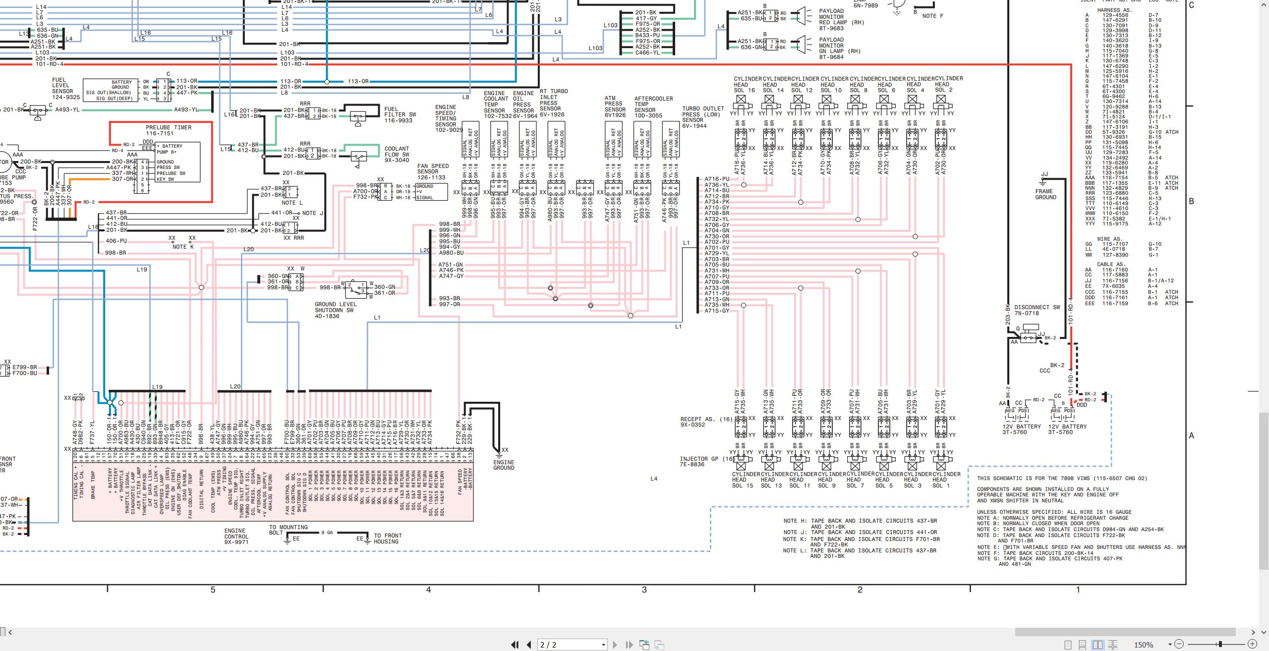 CAT Off Highway Truck 789B Electrical Hydraulic Schematic (2)