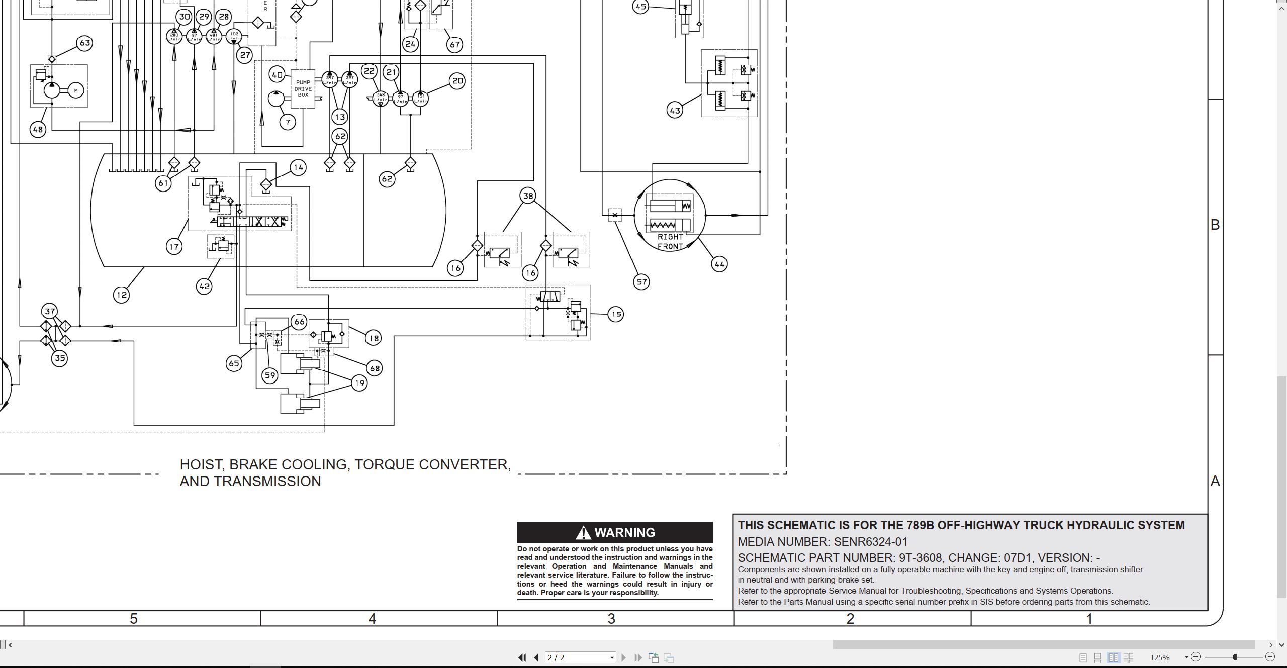 CAT Off Highway Truck 789B Electrical Hydraulic Schematic (3)