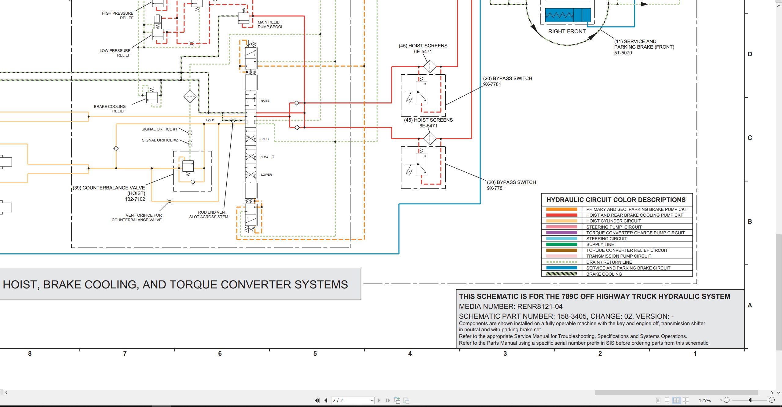 CAT Off Highway Truck 789C Electrical Hydraulic Schematic (3)