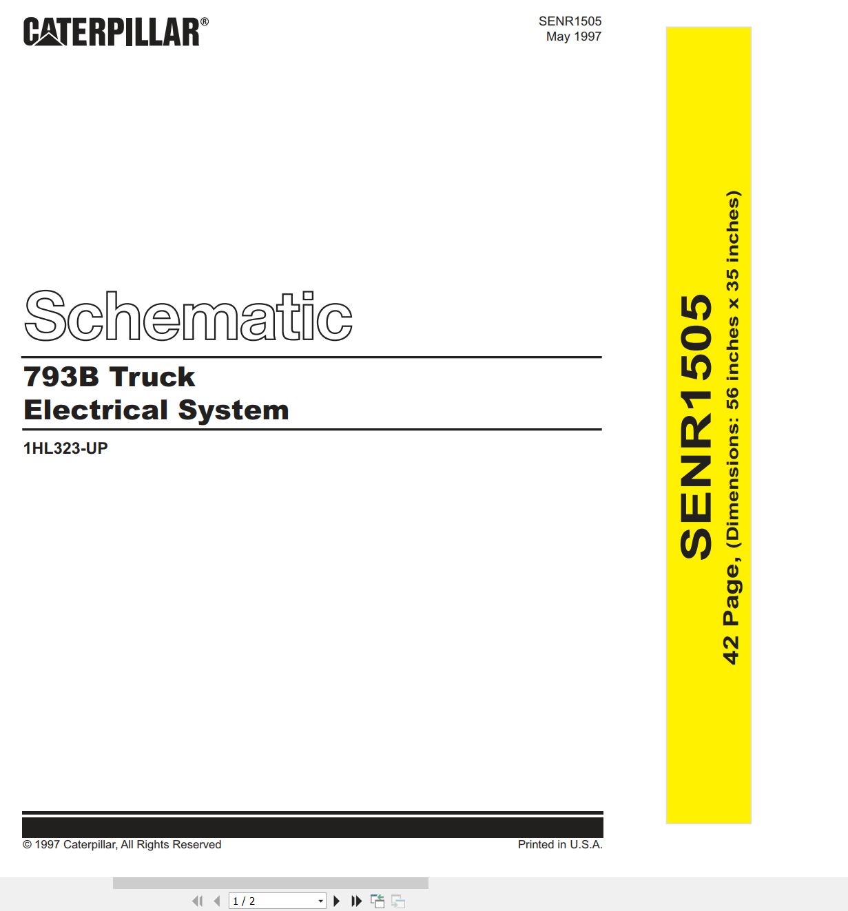 CAT Off Highway Truck 793B Electrical Hydraulic Schematic (1)