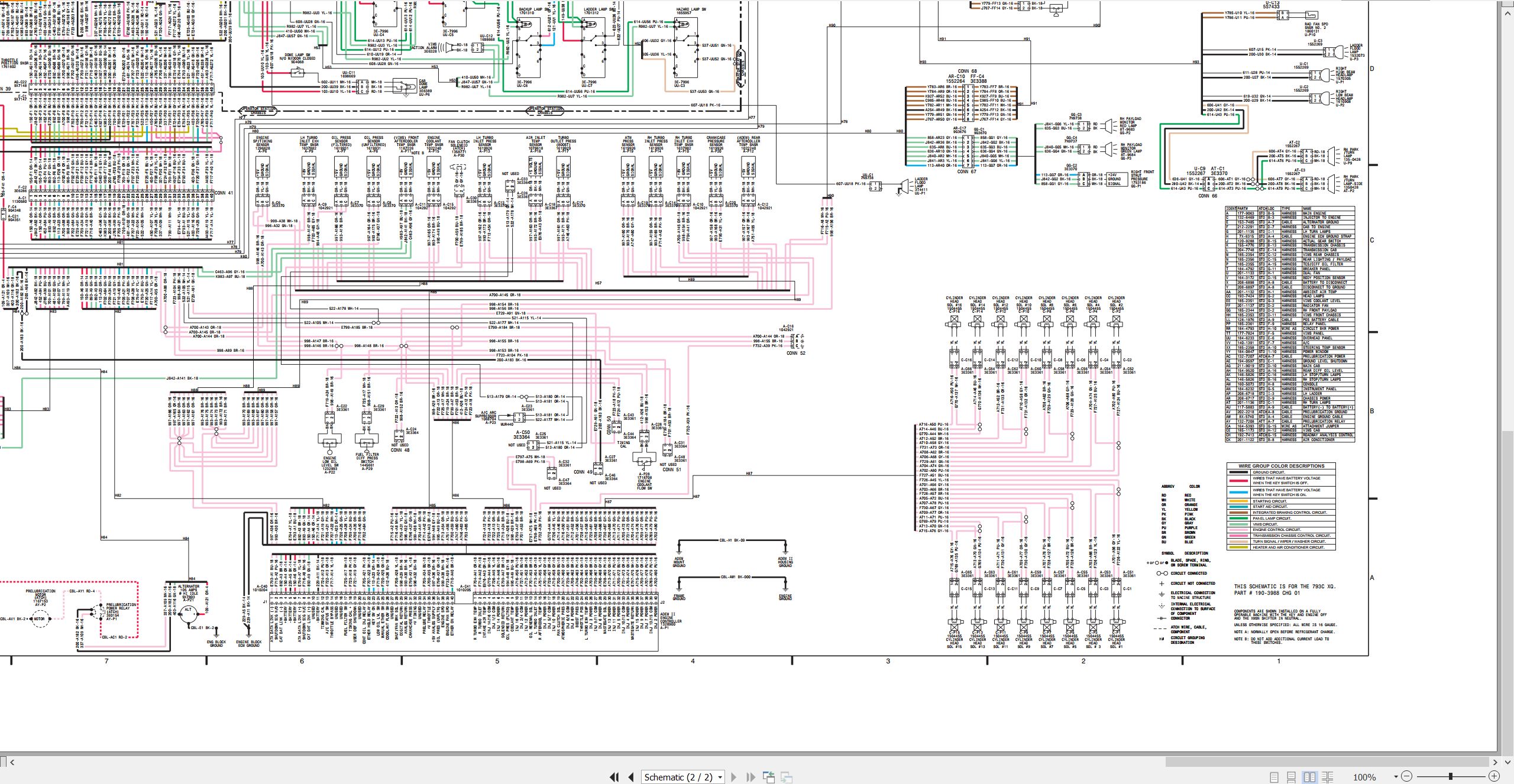 CAT Off Highway Truck 793C XQ Electrical Hydraulic Schematic (2)