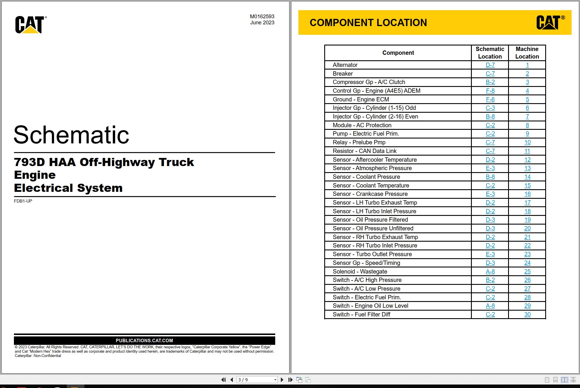 CAT Off Highway Truck 793D HAA Electrical Schematic M0162593 00 2023 (1)
