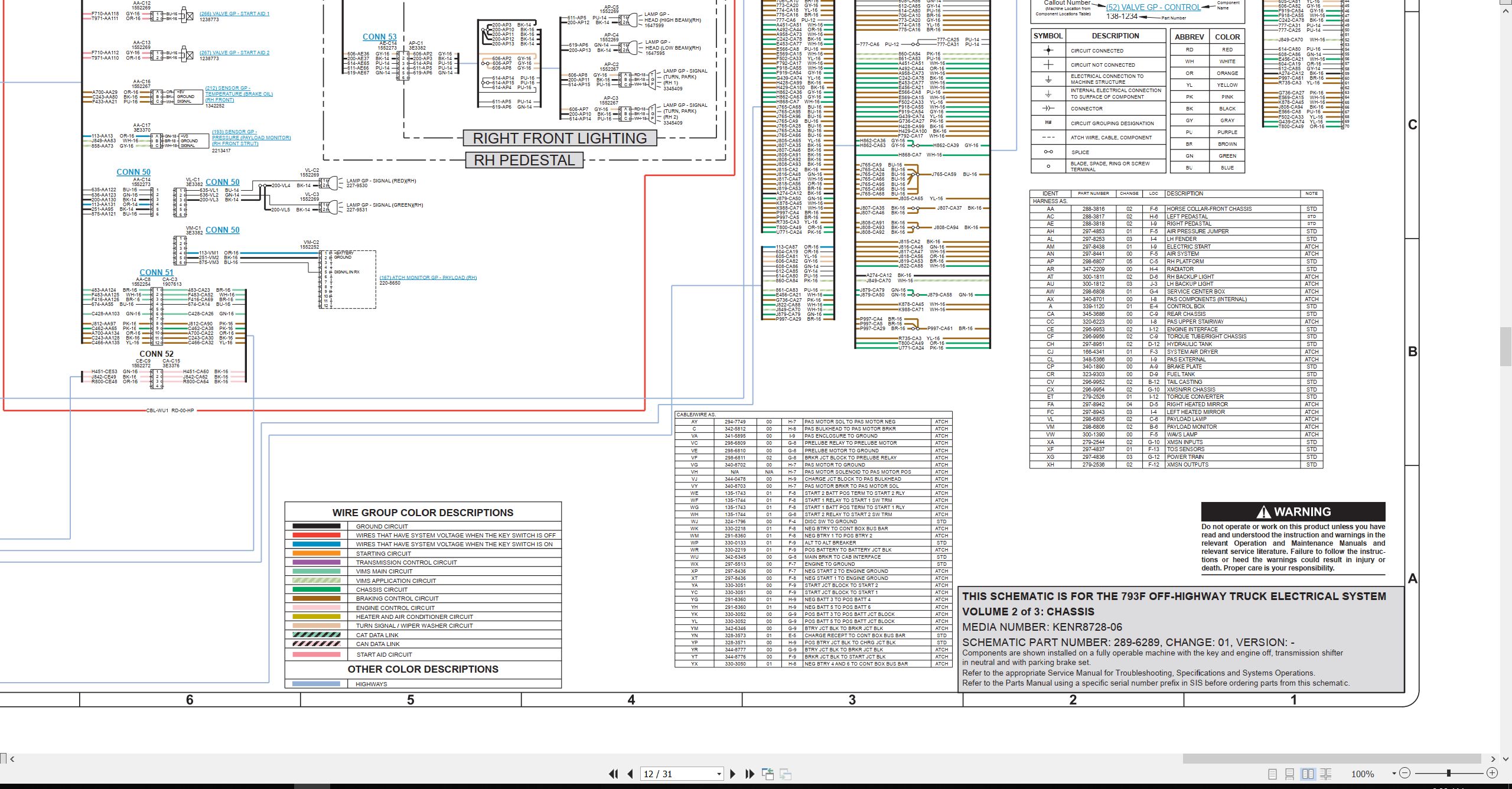 CAT Off Highway Truck 793F Electrical Hydraulic Schematic (2)
