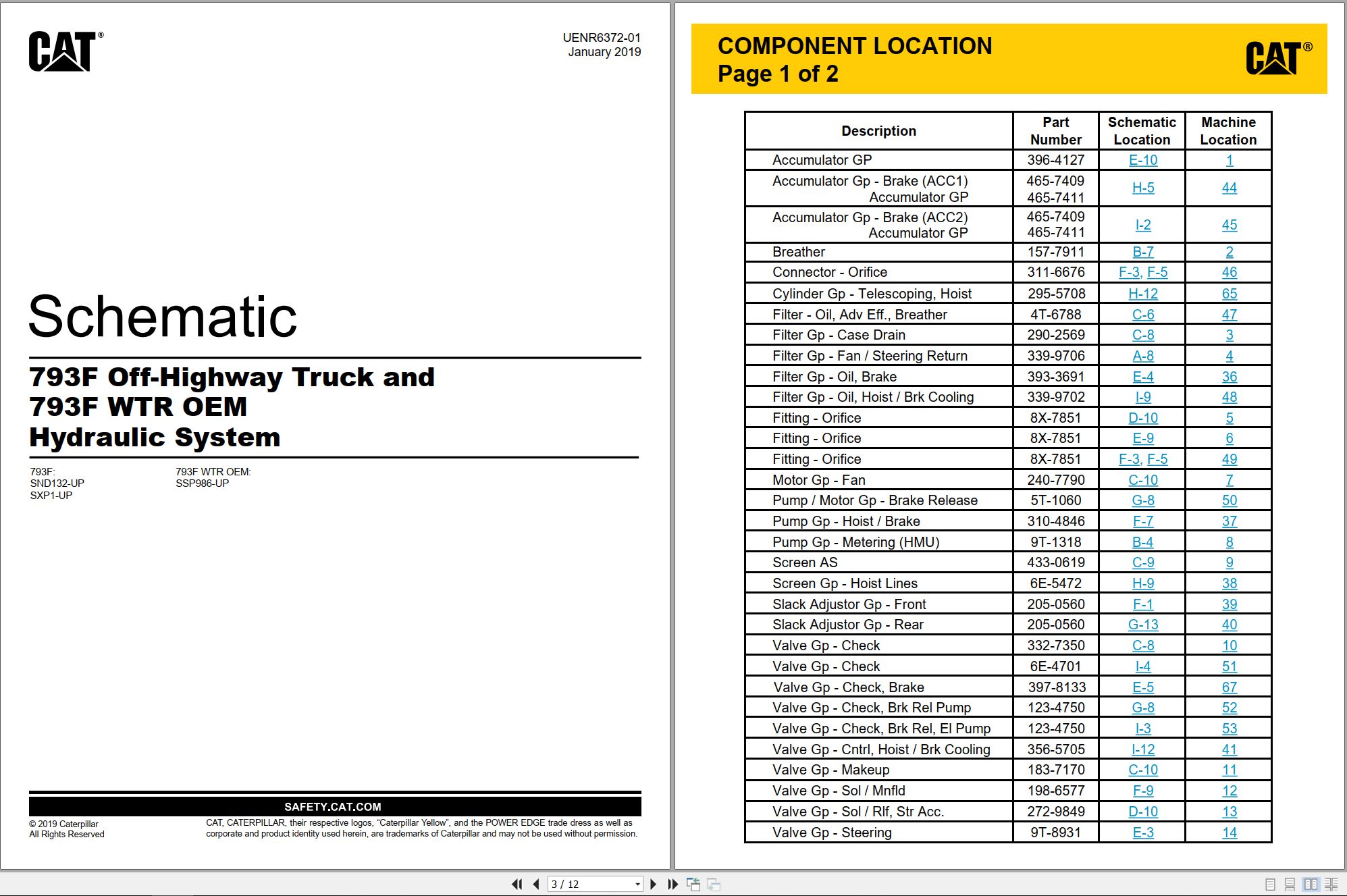 CAT Off Highway Truck 793F WTR OEM Hydraulic Schematic (1)