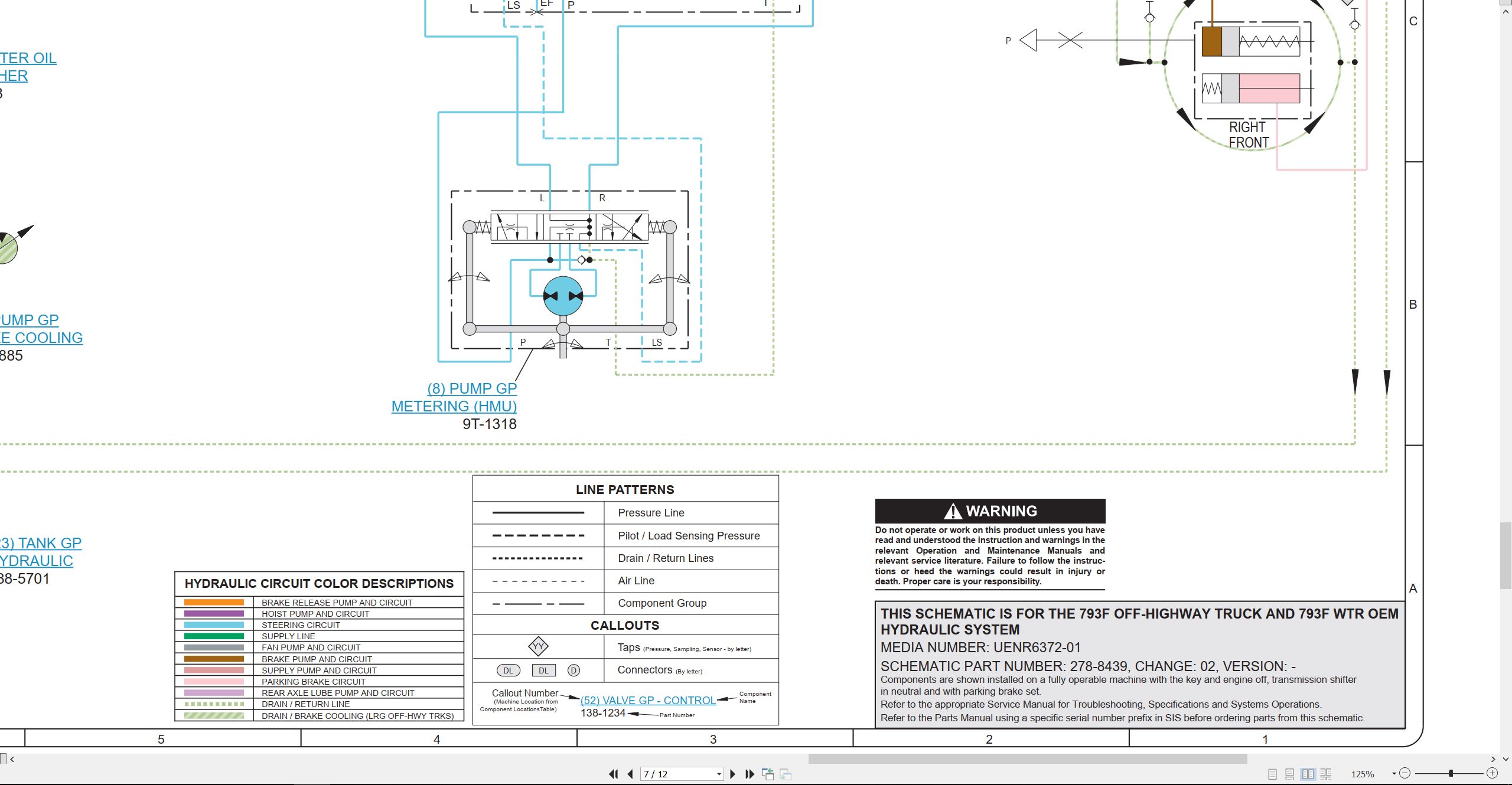CAT Off Highway Truck 793F WTR OEM Hydraulic Schematic (2)