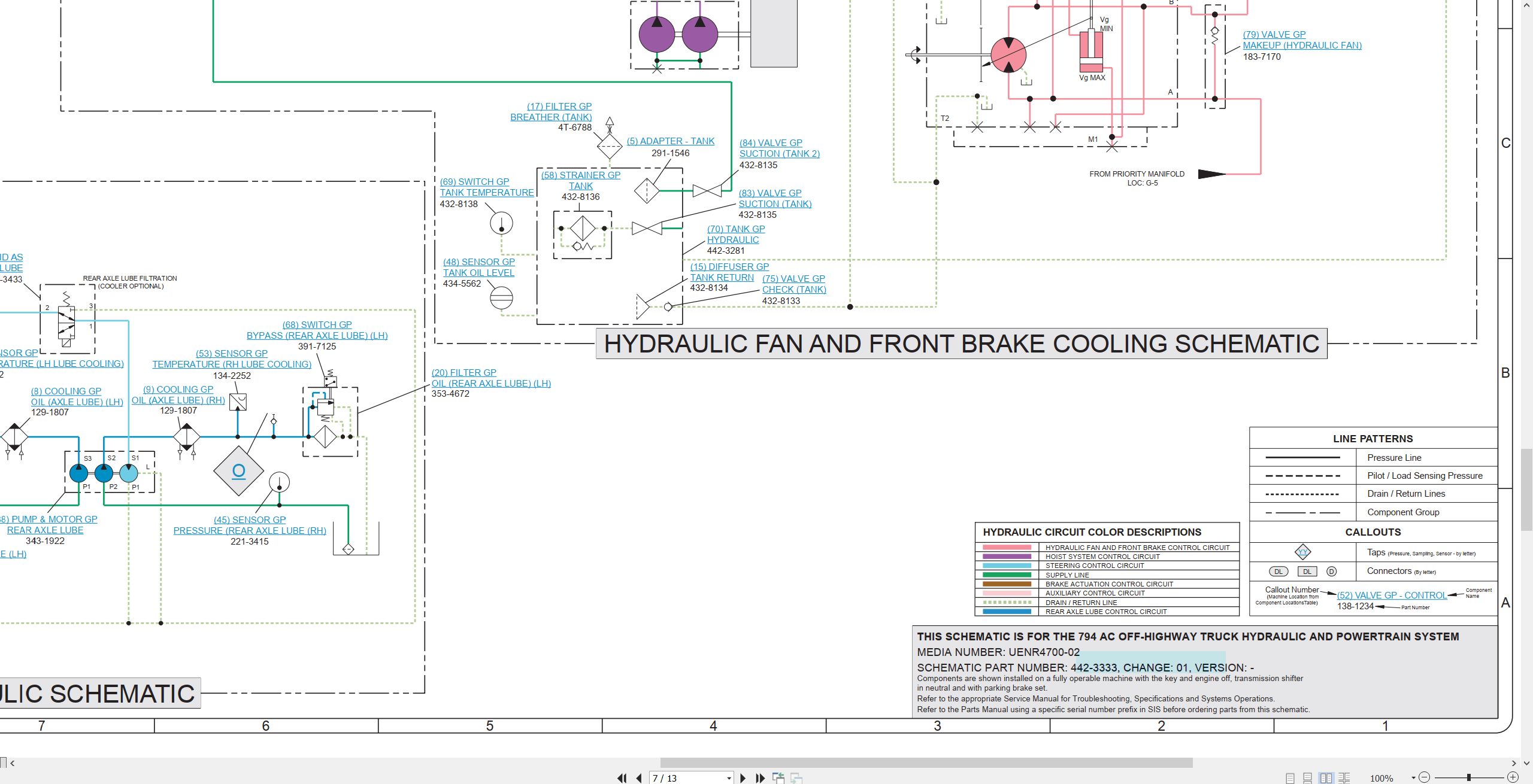 CAT Off Highway Truck 794 AC Hydraulic Power Train Schematic UENR4700 02 2015 (2)